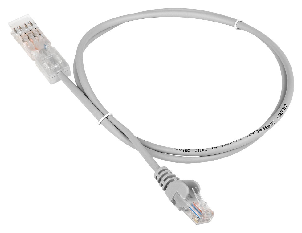 Патч-корд Lanmaster LAN-45-P2-2M UTP вилка RJ-45-110 2м серый ПВХ (уп.:1шт)