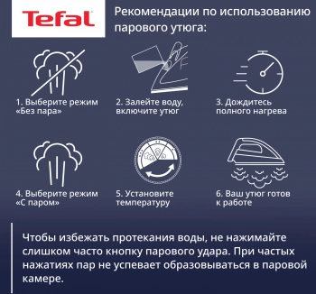 Утюг Tefal Easygliss Plus FV5715E0 2400Вт голубой/белый