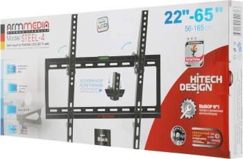 Кронштейн для телевизора Arm Media STEEL-4 new черный 22"-65" макс.40кг настенный