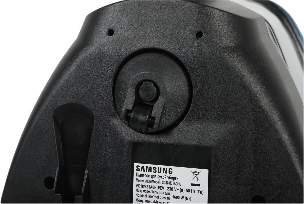Пылесос Samsung VC18M31A0HU/EV голубой/черный, 380/1800 Вт, уборка сухая, пылесборник контейнер 2 л