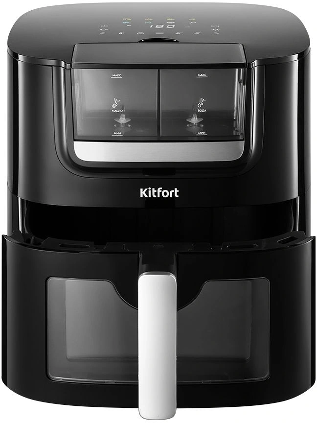 Аэрогриль Kitfort КТ-8159 черный, 1800 Вт, 7 л, сенсор, 8 программ