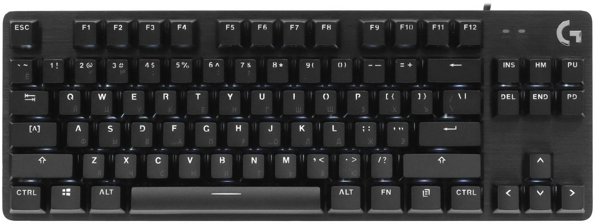 Клавиатура Logitech G412 TKL механическая черный USB for gamer LED (920-010449) кабель 1.8м