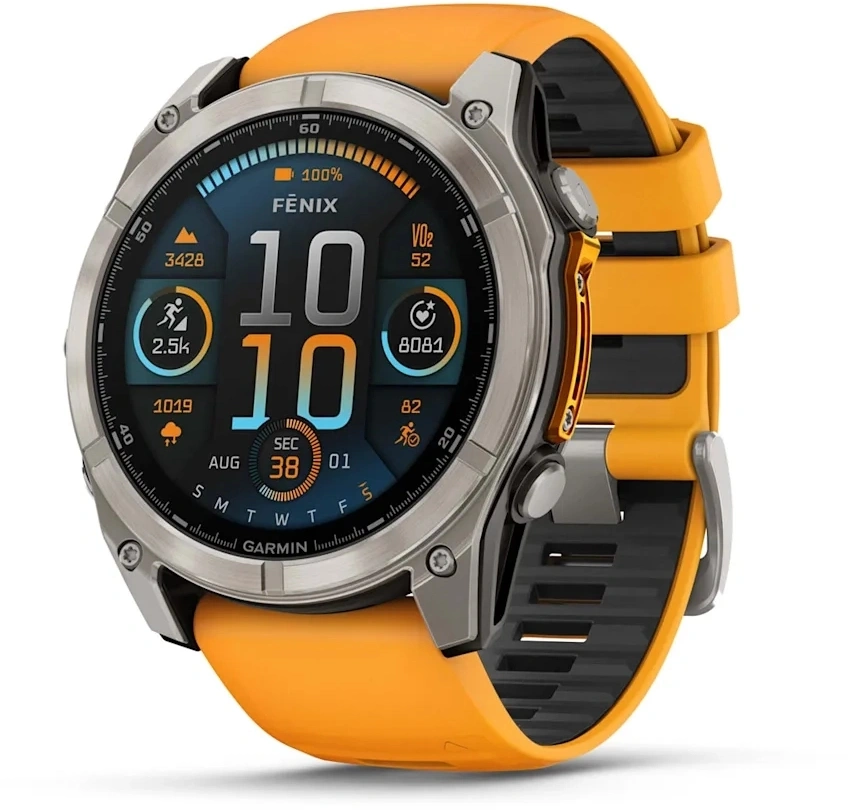 Смарт-часы Garmin Fenix 8 51mm Sapphire AMOLED 1.4" AMOLED корп.серый рем.оранжевый (010-02905-11)