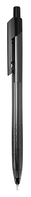 Ручка шариковая автоматическая Deli Arrow EQ01320 прозрачный/черный, d=0.7мм, черные чернила, черный