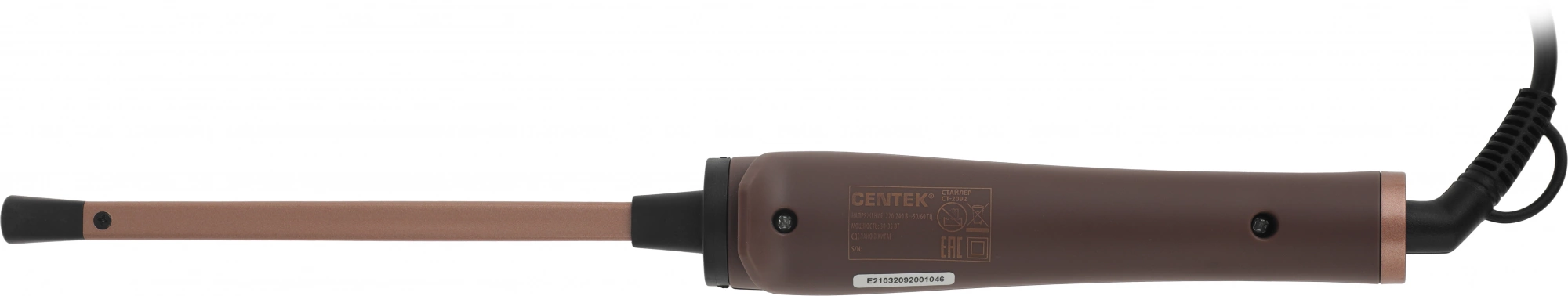 Щипцы для завивки волос Centek CT-2092 черный/коричневый, 9 мм, 200 °C, 1 режим
