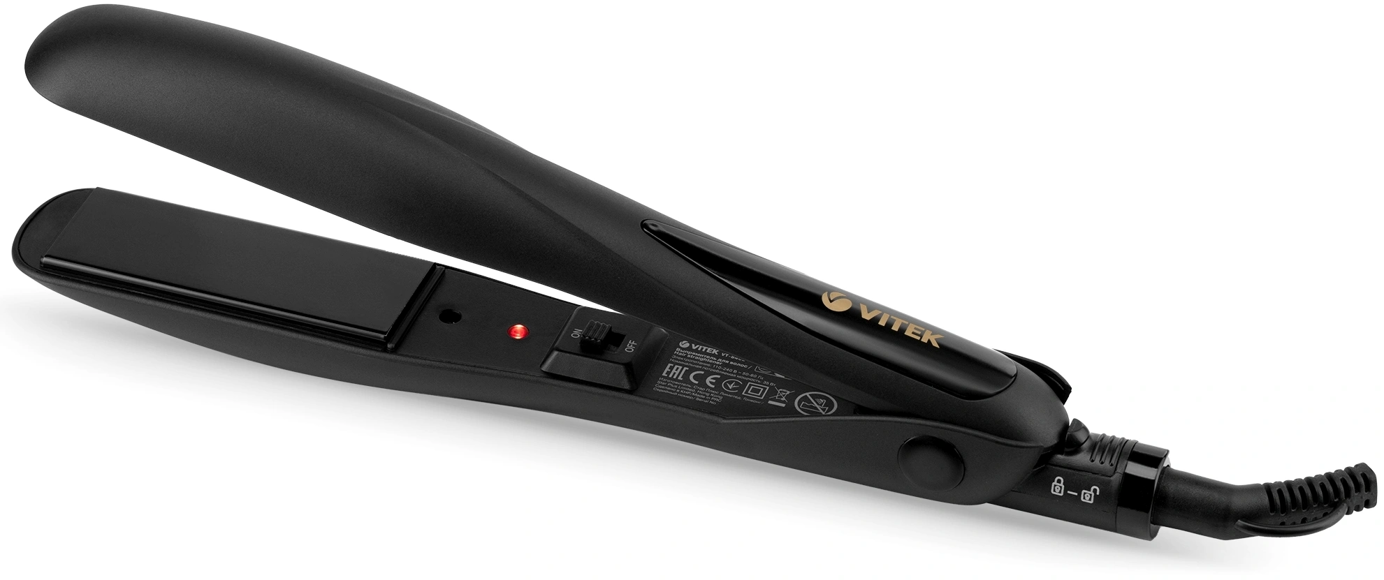 Выпрямитель Vitek VT-8402 35Вт  черный макс.темп.:210С покрытие:керамико-турмалиновое