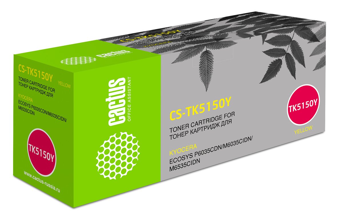 -/ Картридж лазерный Cactus CS-TK5150Y TK-5150Y желтый (10000стр.) для Kyocera Ecosys M6035cidn/ P6035c