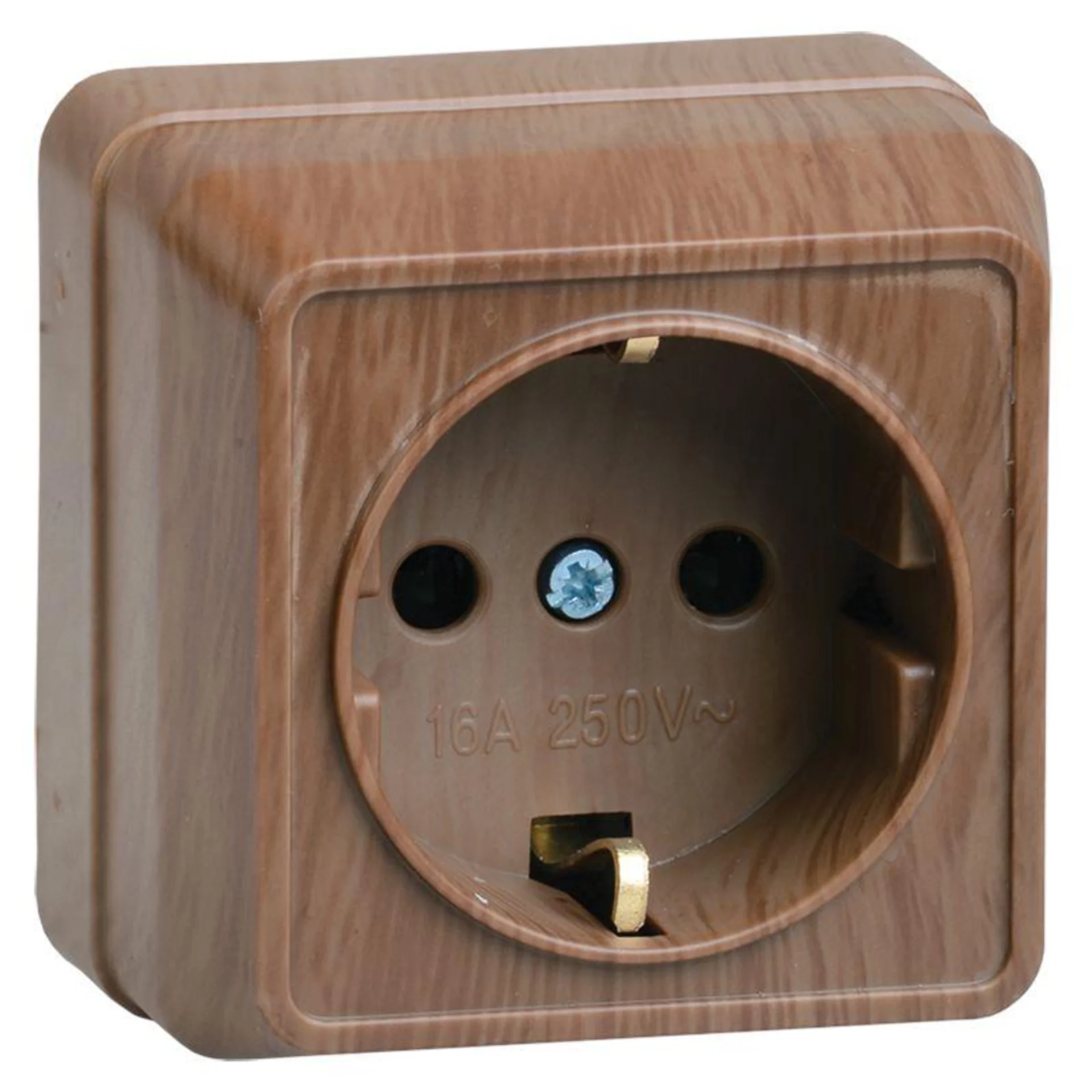 Розетка IEK ERO11-K04-16-DC, 1-местная, 10А, открытой установки, дуб