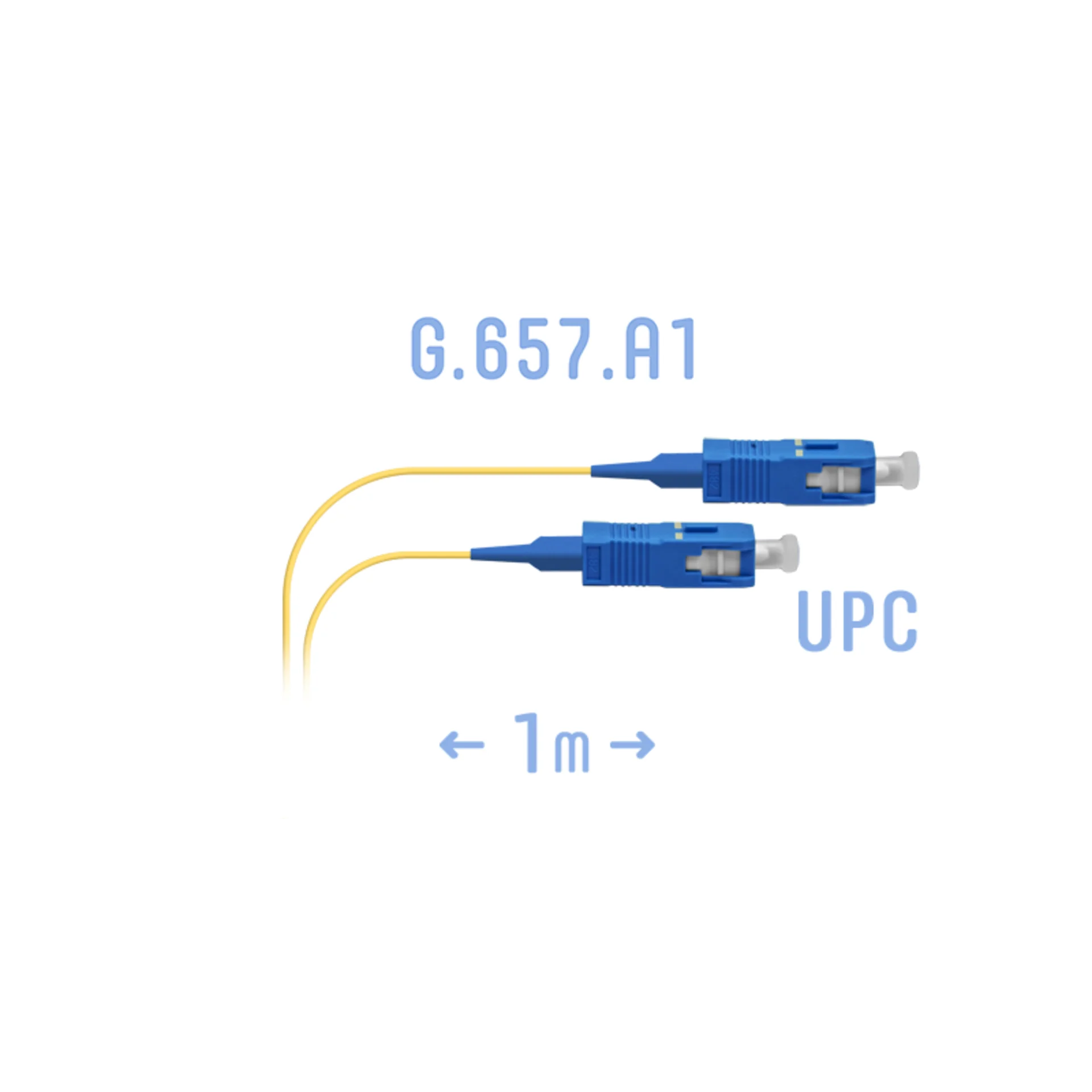 Патч-корд оптический SNR, SC/UPC-SC/UPC, 1м, синий/желтый (SNR-PC-SC/UPC-A-1m (0,9))