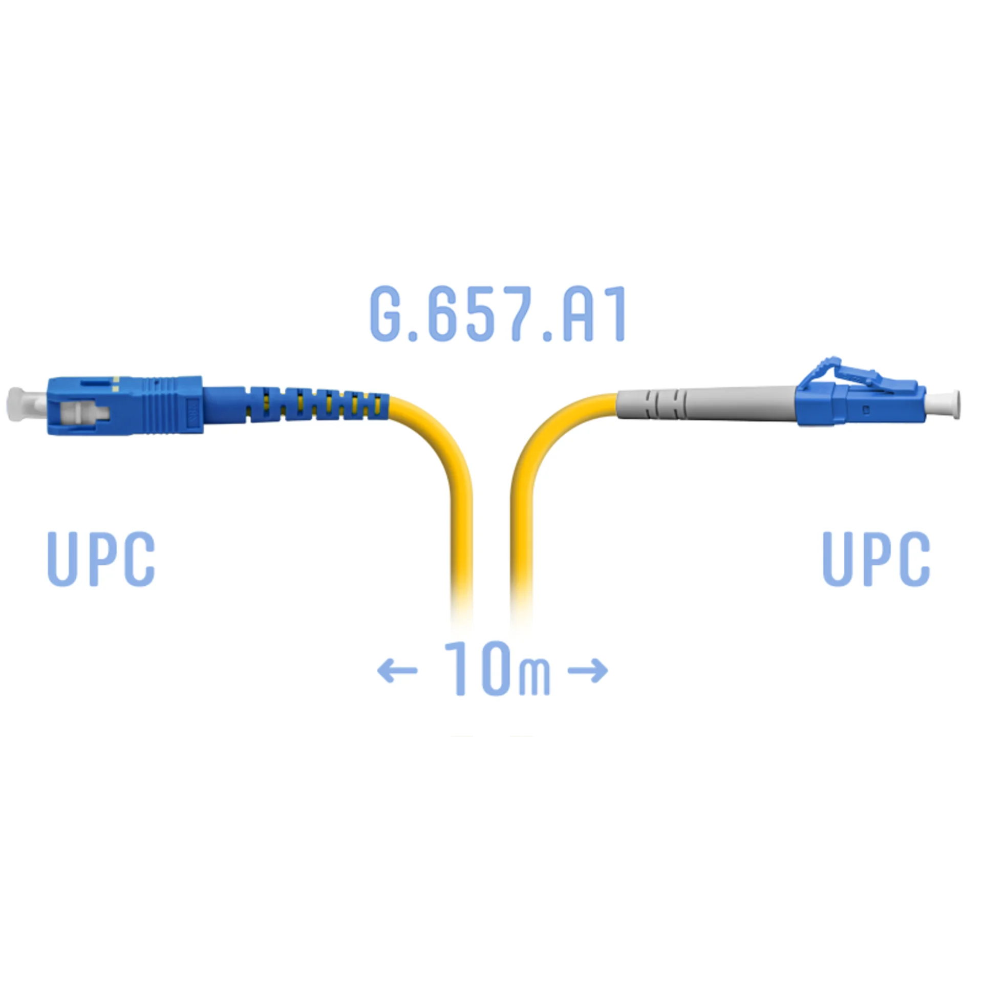 Патчкорд оптический LC/UPC-SC/UPC SM G.657.A1 10 метров