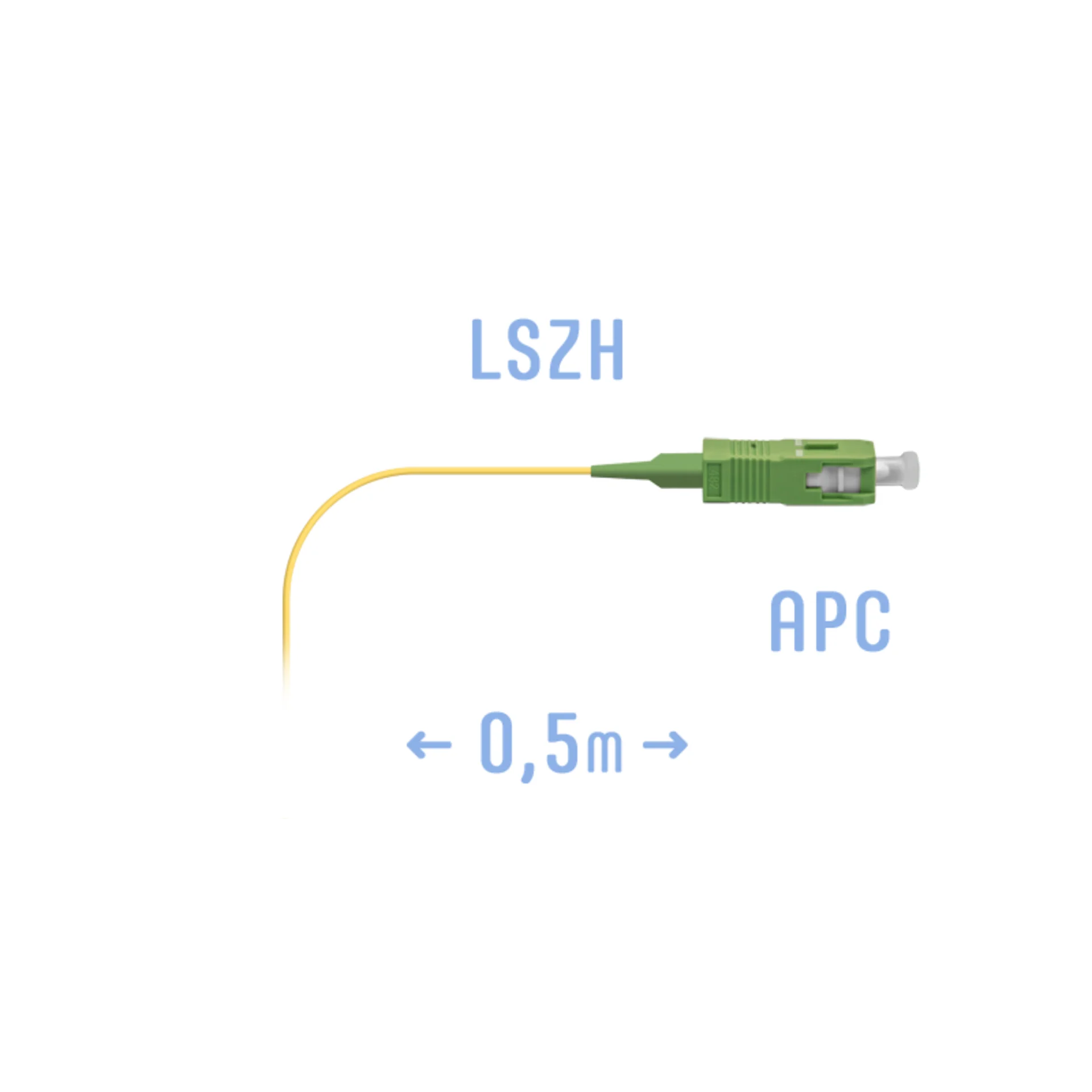 Пигтейл SC/APC SM (0.9) 0,5 m