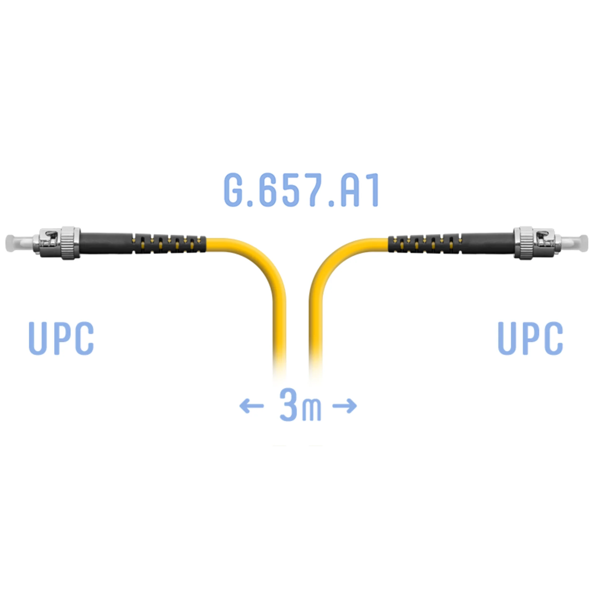 Патч-корд оптический SNR, ST/UPC-ST/UPC, 3м, LSZH, желтый (SNR-PC-ST/UPC-A-3m)