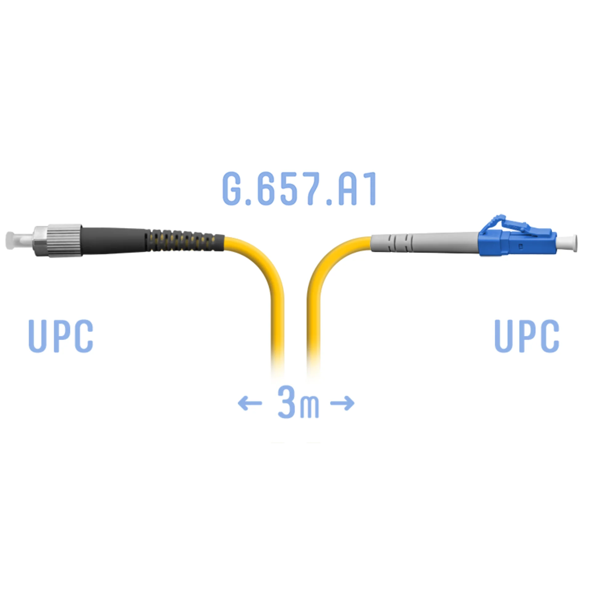 Патчкорд оптический LC/UPC?FC/UPC SM  G.657.A1  3  метра SNR-PC-LC/UPC-FC/UPC-A-3m