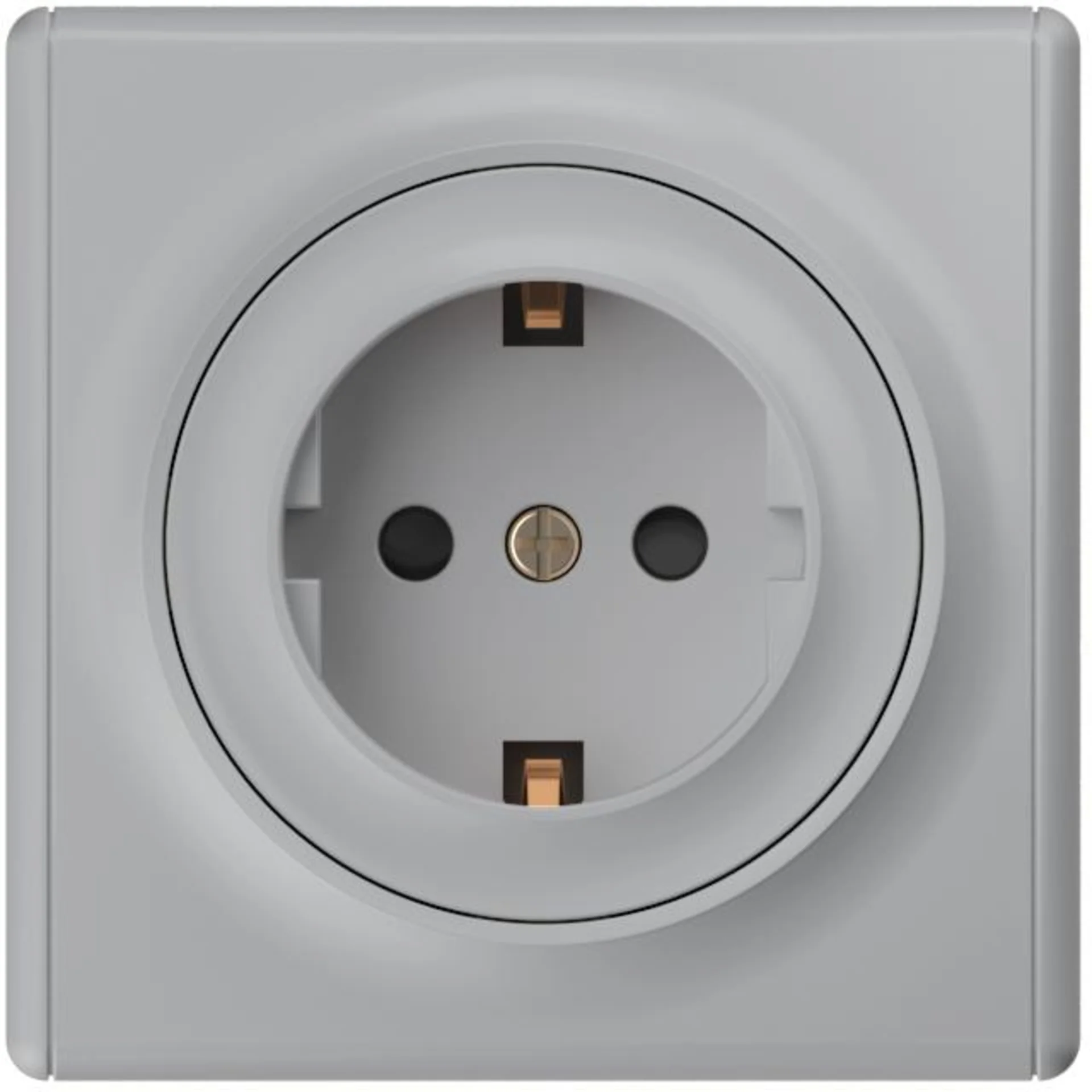 Розетка OneKeyElectro 2172833, 1-местная, с заземлением, 16А, IP20, со шторками, серый