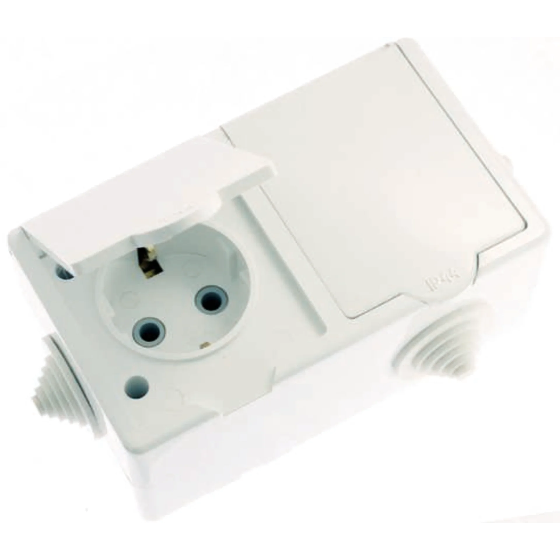 Розетка 2-м ОП РА16-759 16А IP44 с заземл. ПГ бел. Кунцево 5907