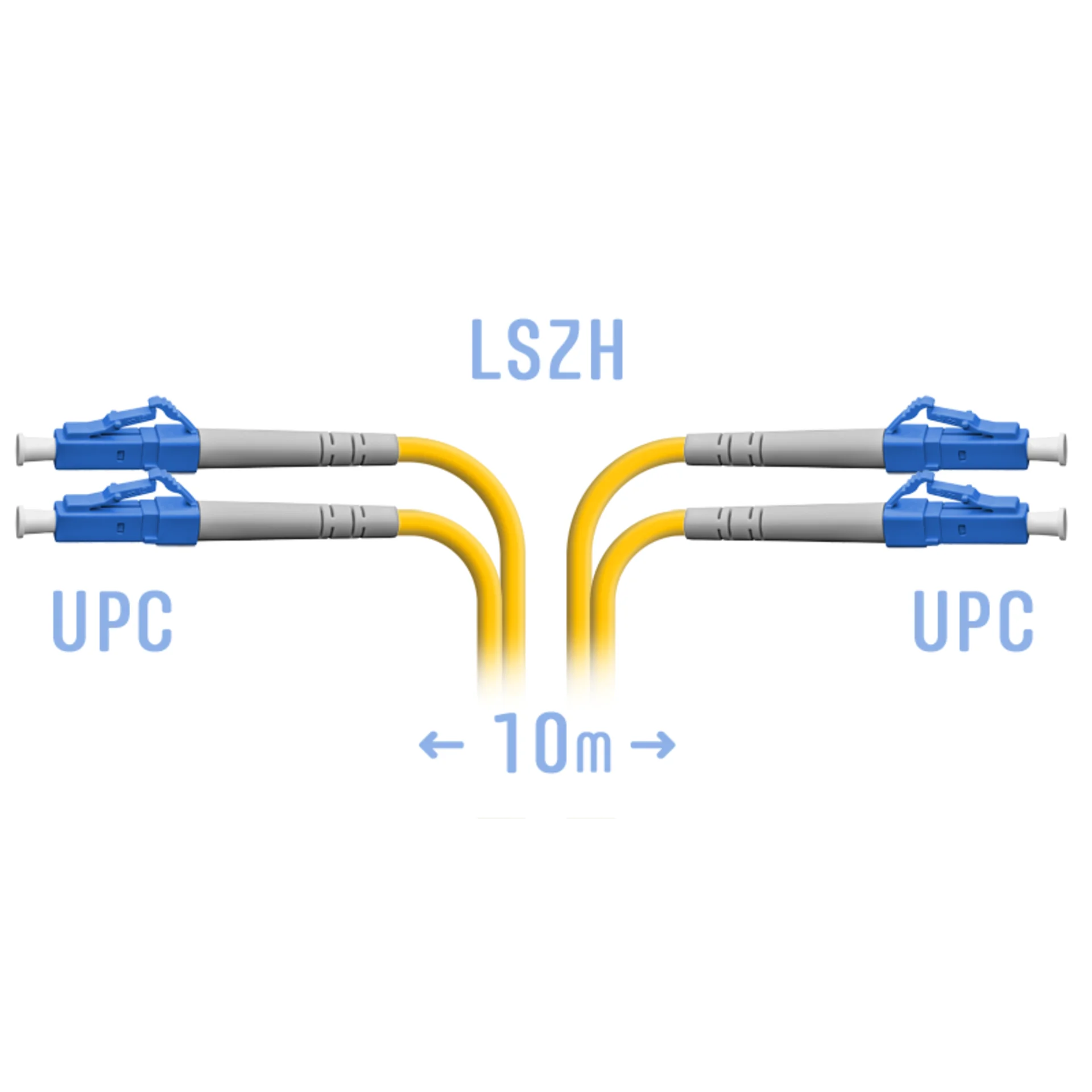 Патчкорд оптический LC/UPC SM Duplex 10 метров