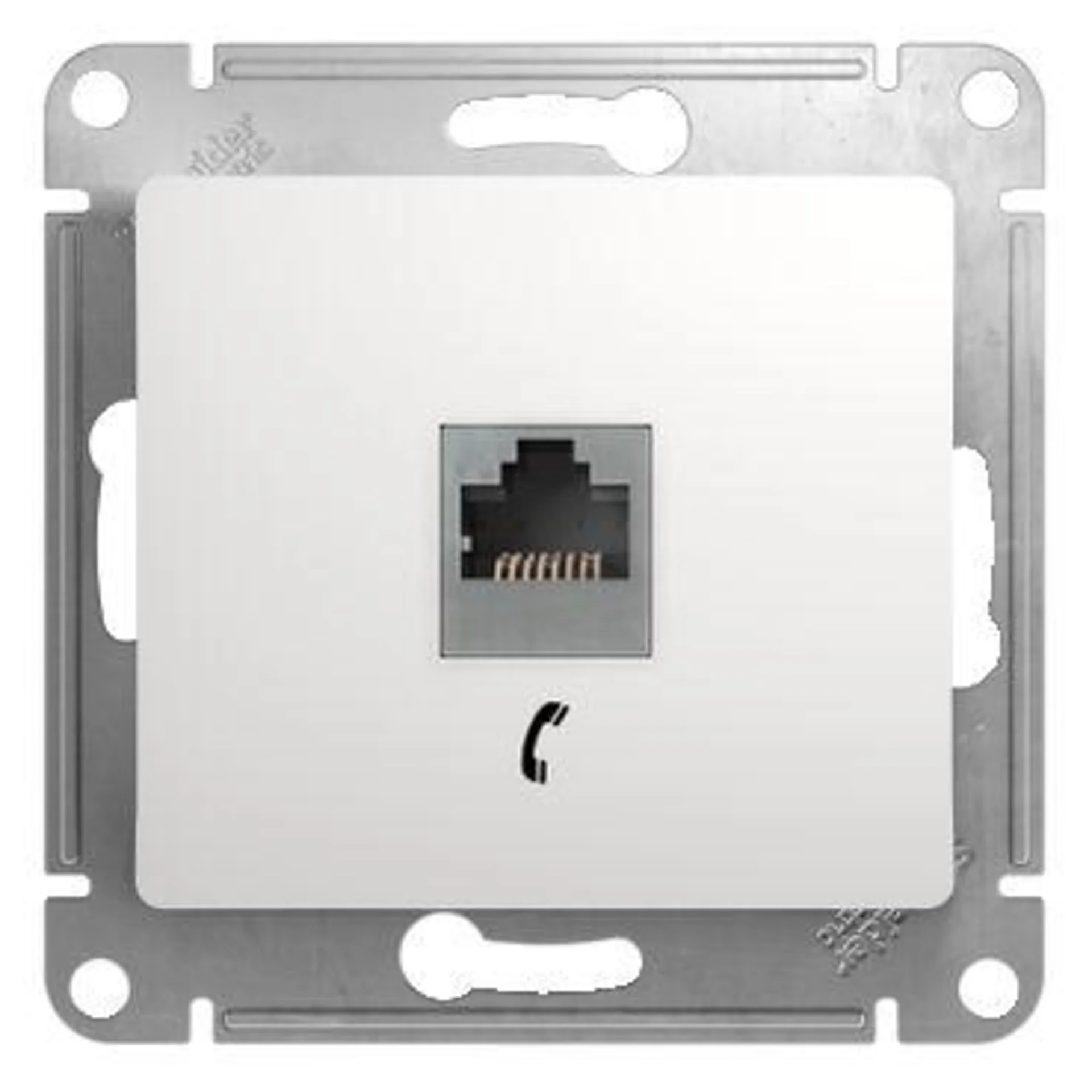 Розетка телефонная 1-м СП Glossa RJ11 механизм бел. Systeme Electric GSL000181T