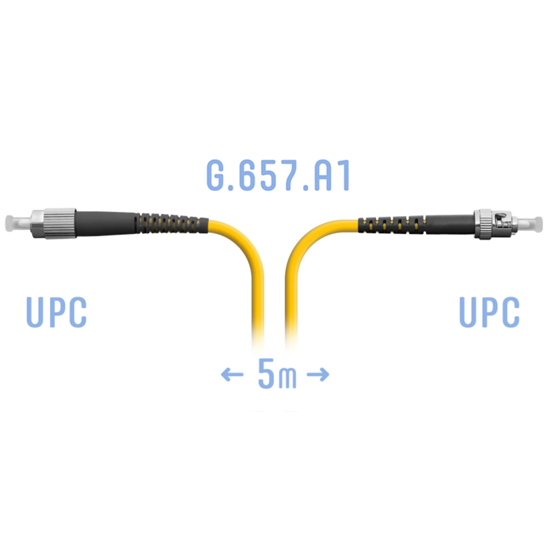 Патчкорд оптический FC/UPC-ST/UPC SM G.657.A1 5 метров