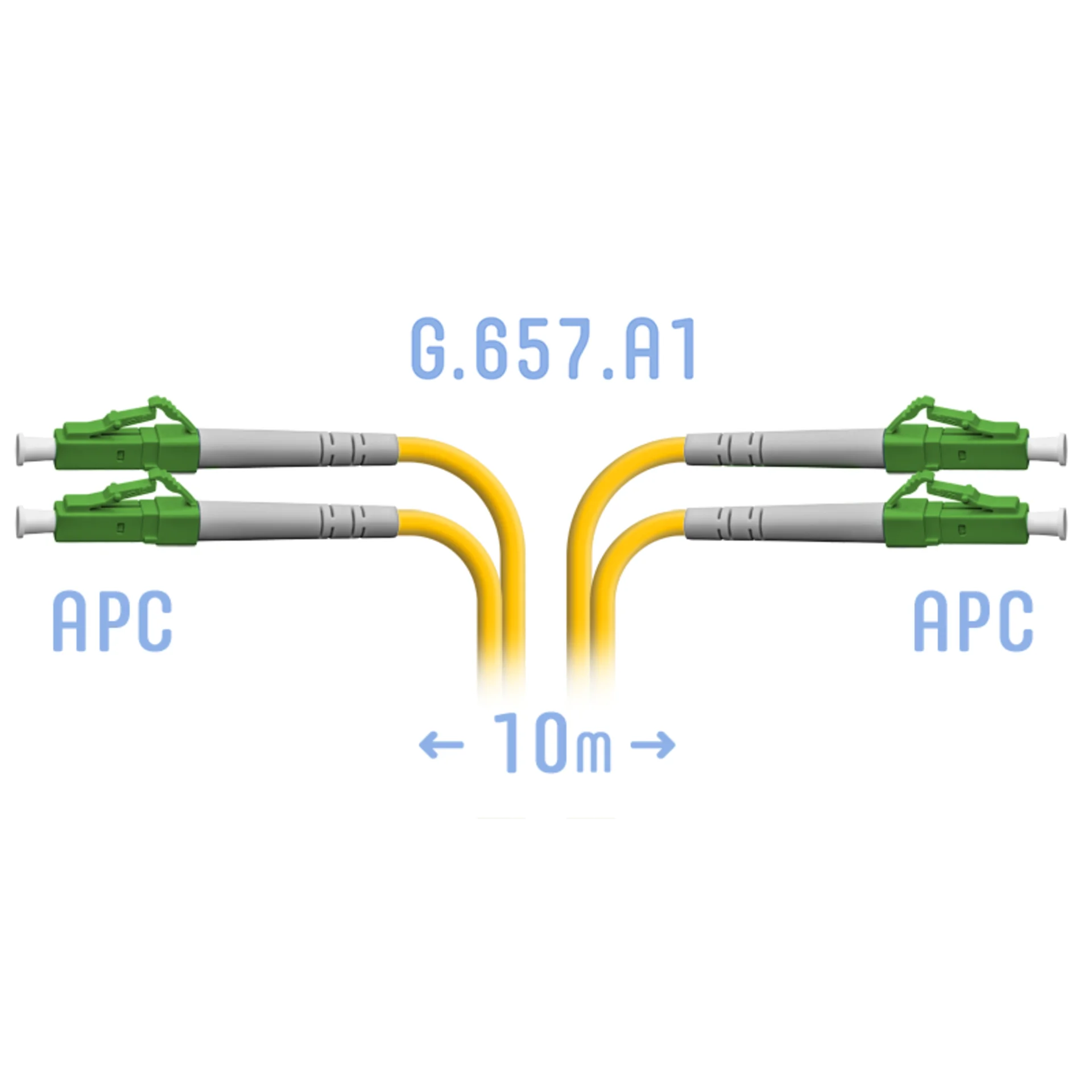 Патчкорд оптический LC/APC SM G.657.A1 Duplex 10 метров