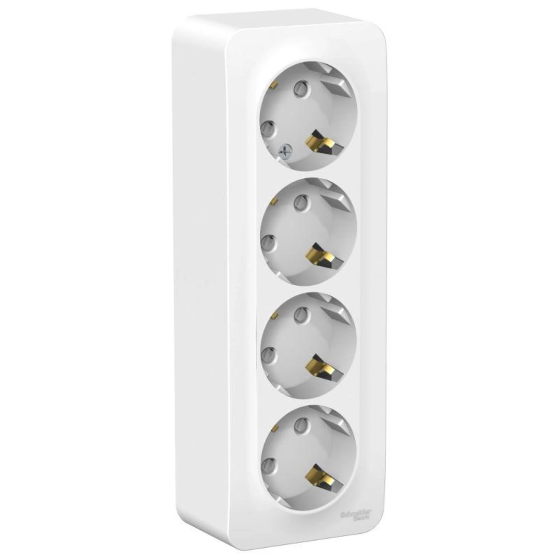 Розетка Systeme Electric BLNRA011411, 4-местная, 16А, IP20, с заземлением, со шторками, белая
