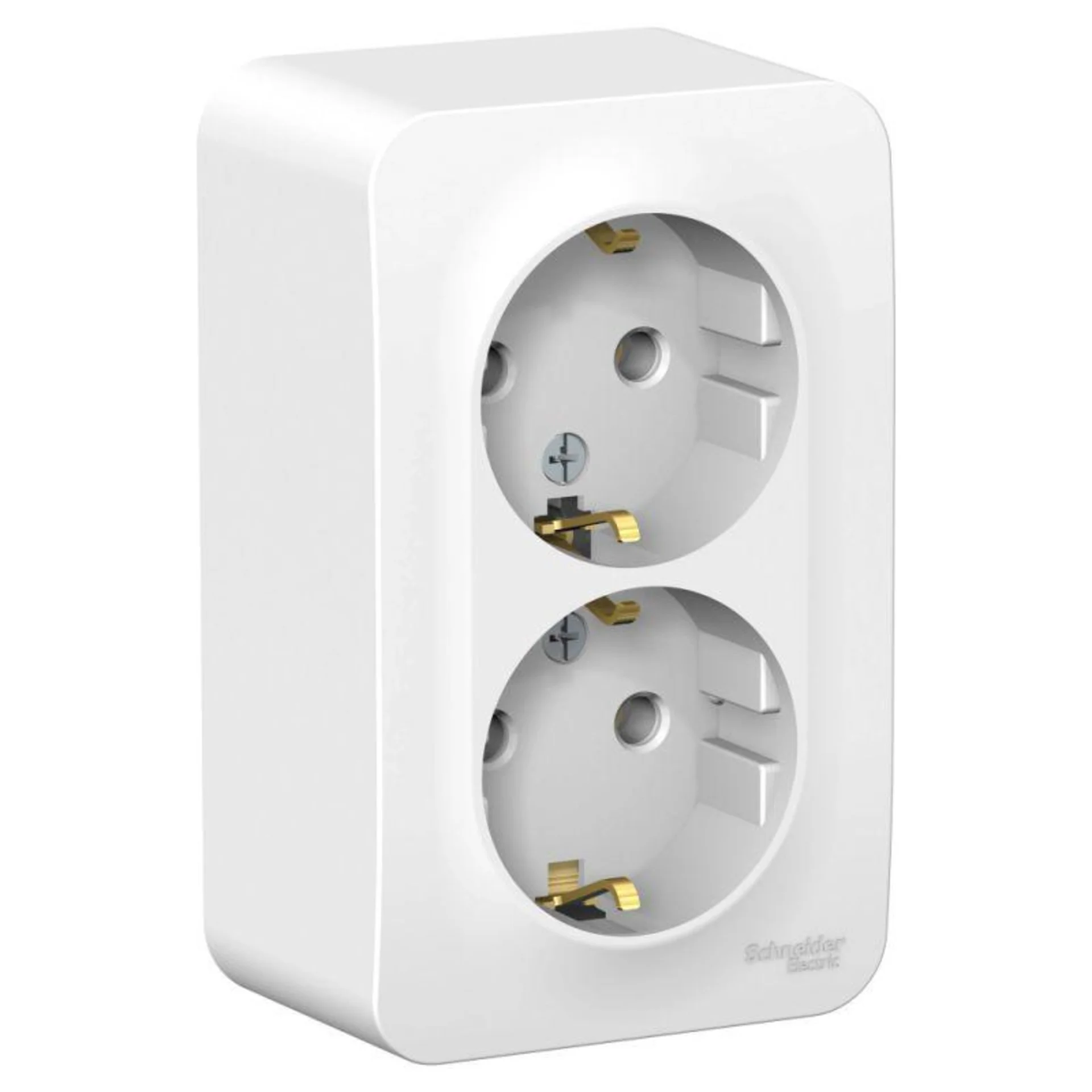 Розетка Systeme Electric BLNRA010211, 2-м, 16А, IP20, с заземлением, белый