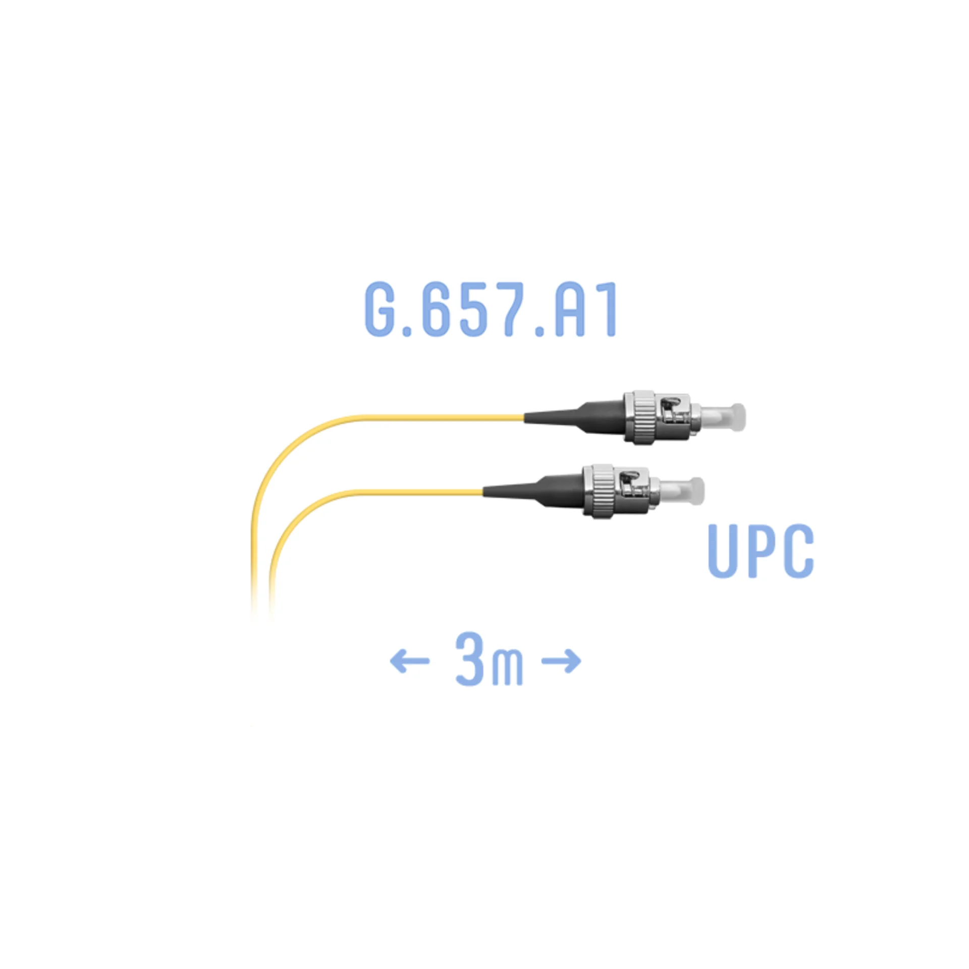 Шнур монтажный оптический ST/UPC SM G.657.A1 3 метра