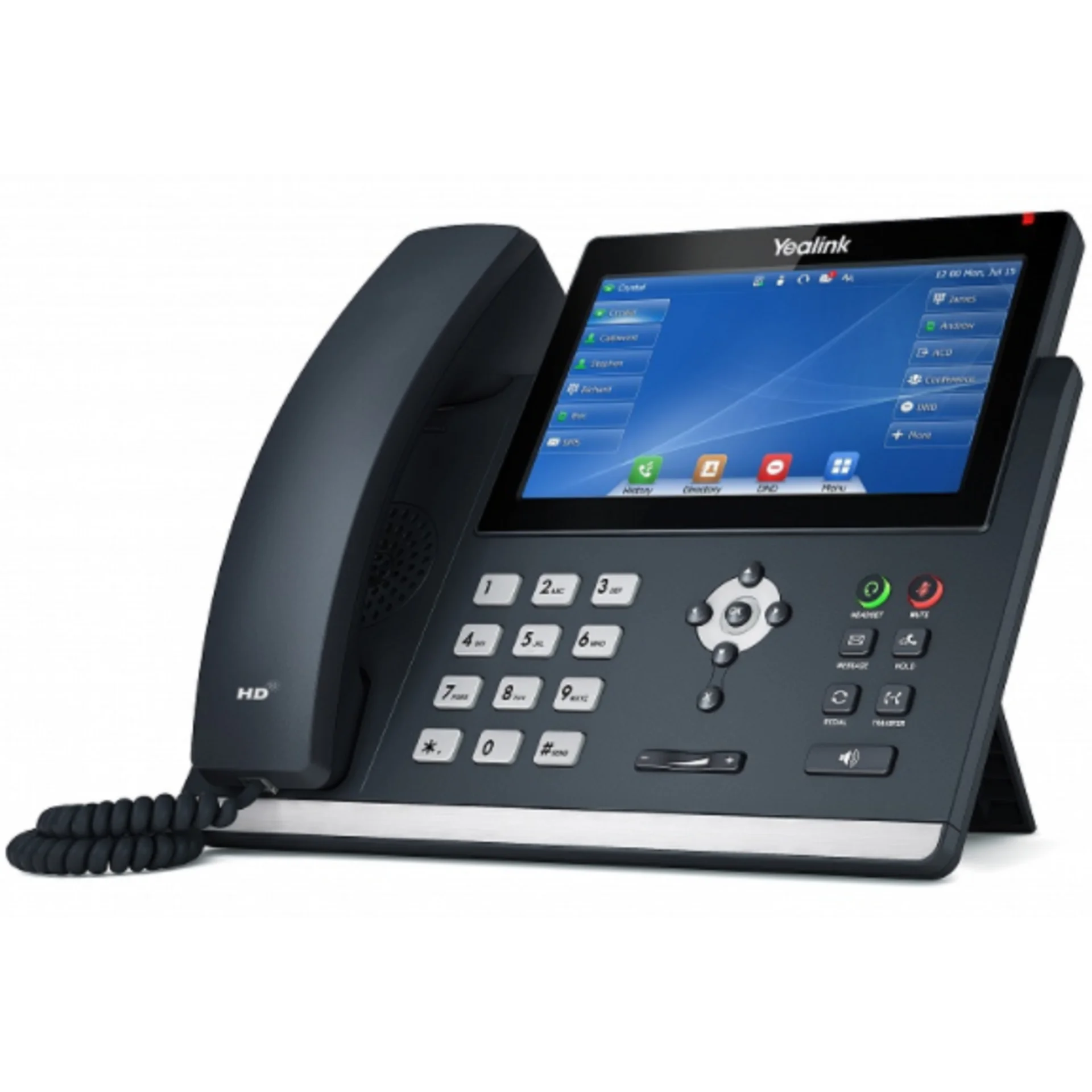IP-телефон Yealink - SIP-T48U, 1xLAN 1 Гб/с, 1xWAN 1 Гб/с, SIP, Web-интерфейс, LCD, PoE, headphone in, console(optional), без БП, серый, SIP-T48U