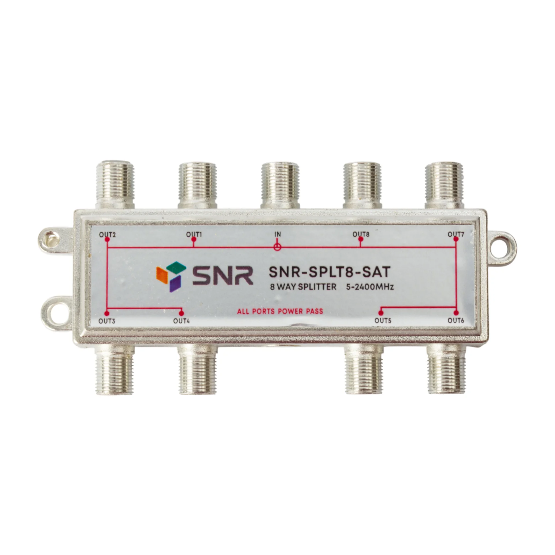 Разветвитель TV-IN-8/TV-OUT, серебристый SNR (SNR-SPLT8-SAT)
