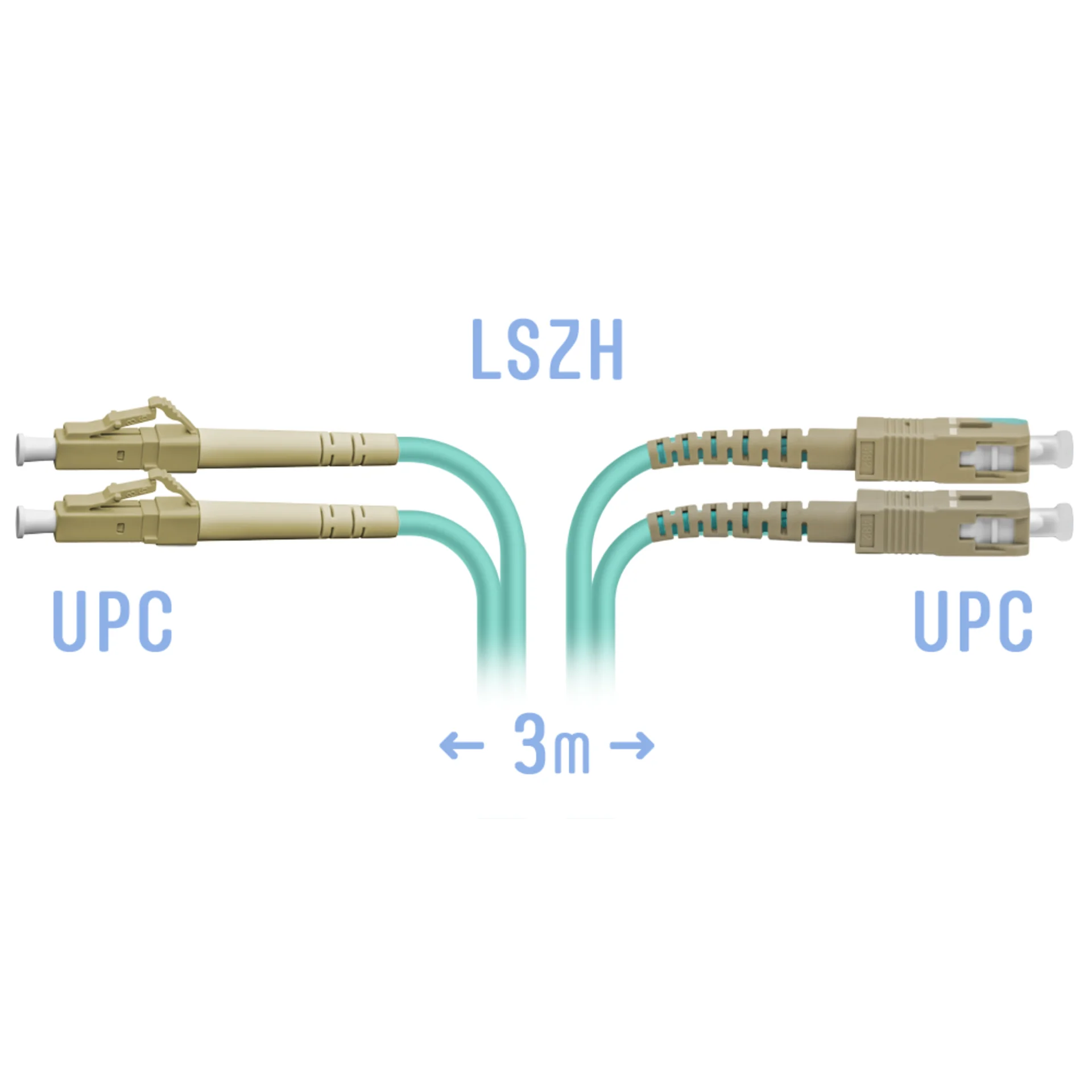 Кабель патч-корд волоконно-оптический SNR SNR-PC-LC/UPC-SC/UPC-MM-DPX-3m  LC/UPC-SC/UPC  MM  Duplex 3метра