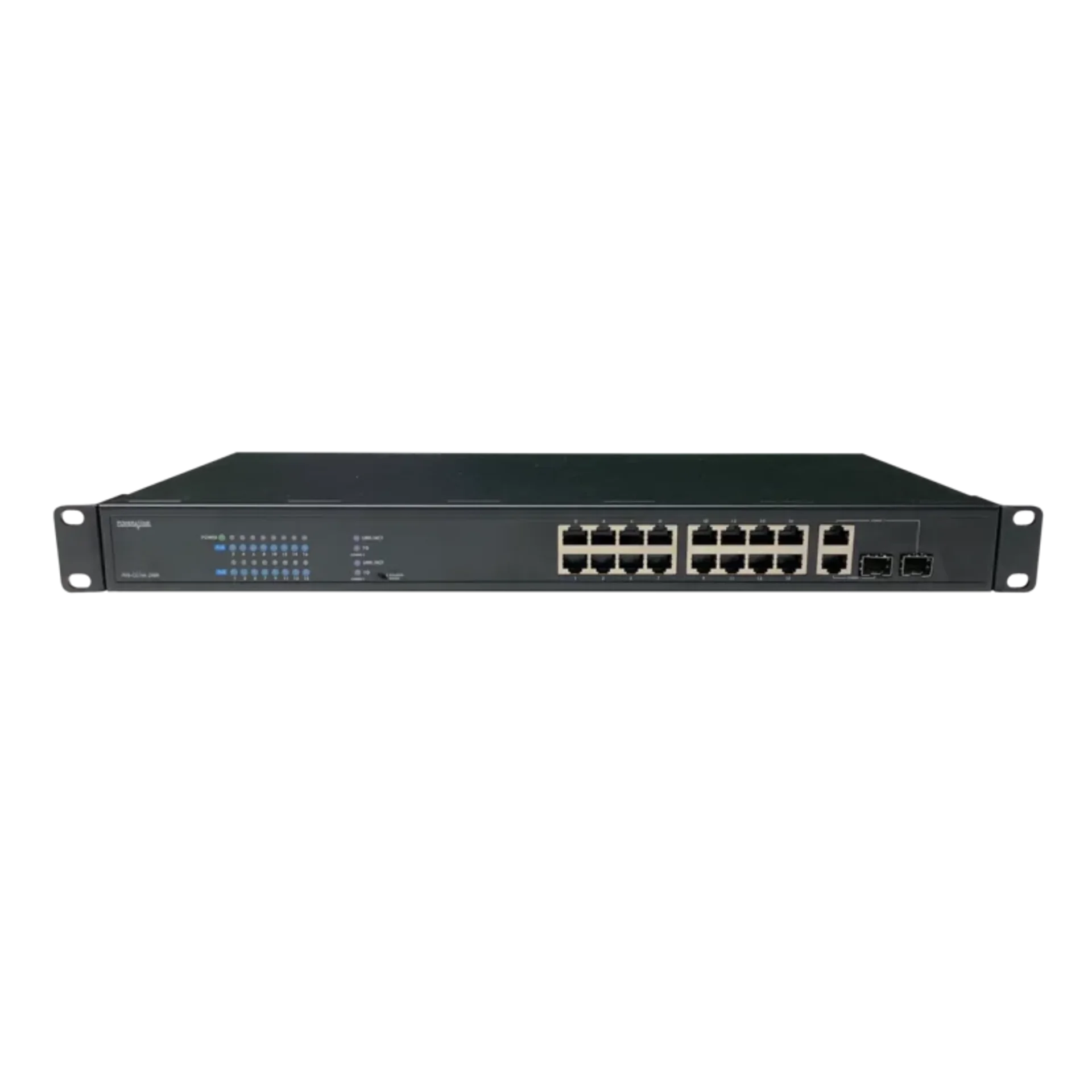 PoE коммутатор стоечный неуправляемый PUS-CC32-450R, 32x10/100BASE-TX 802.3af&at + 2xGb Combo (SFP порт только 1000BASE-X), PoE бюджет 450Вт
