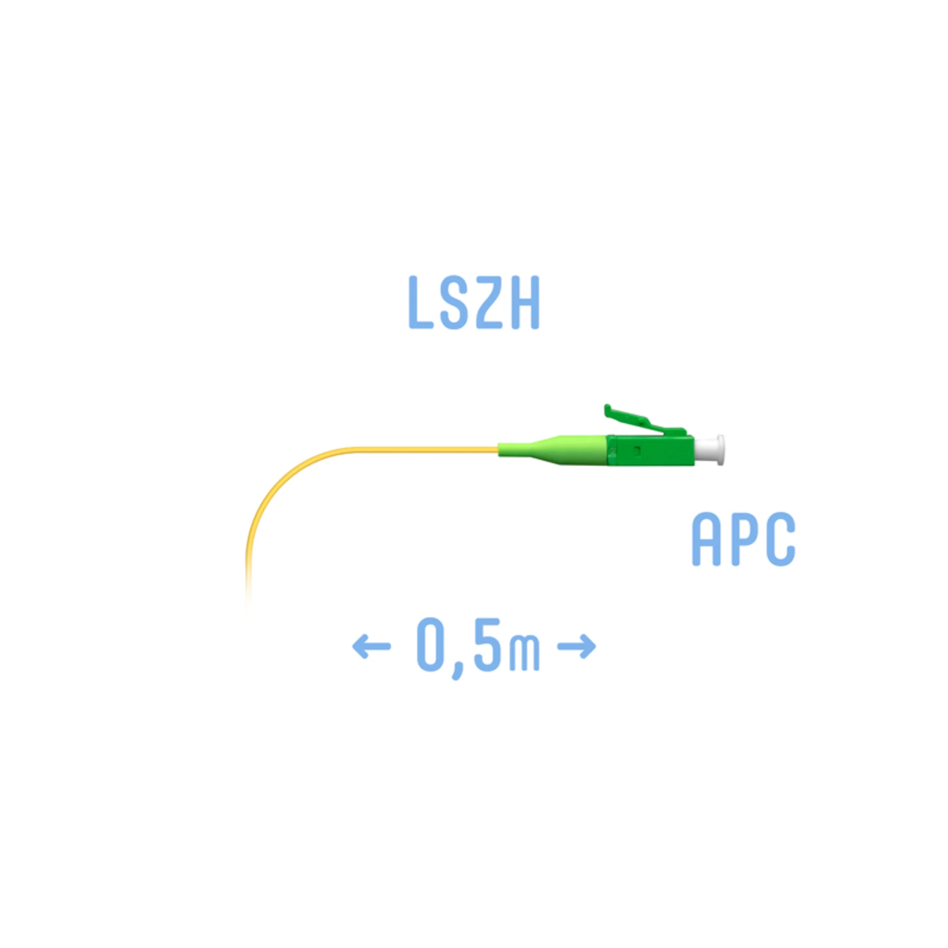 Пигтейл LC/APC SM (0.9) 0,5 m