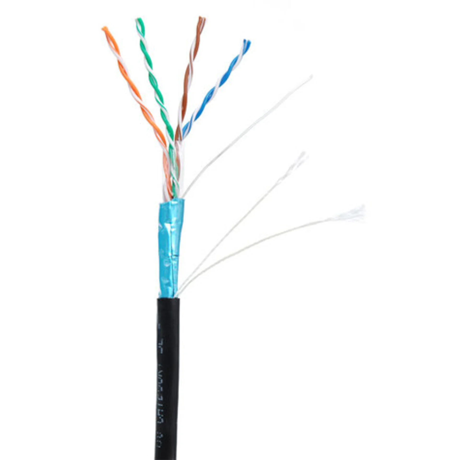 Кабель NETLAN EC-UF004-5E-PE-BK-1 - F/UTP 4 пары, Кат.5e (Класс D), 100МГц, одножильный, BC (чистая медь), внешний, PE до -40C, черный, 100м