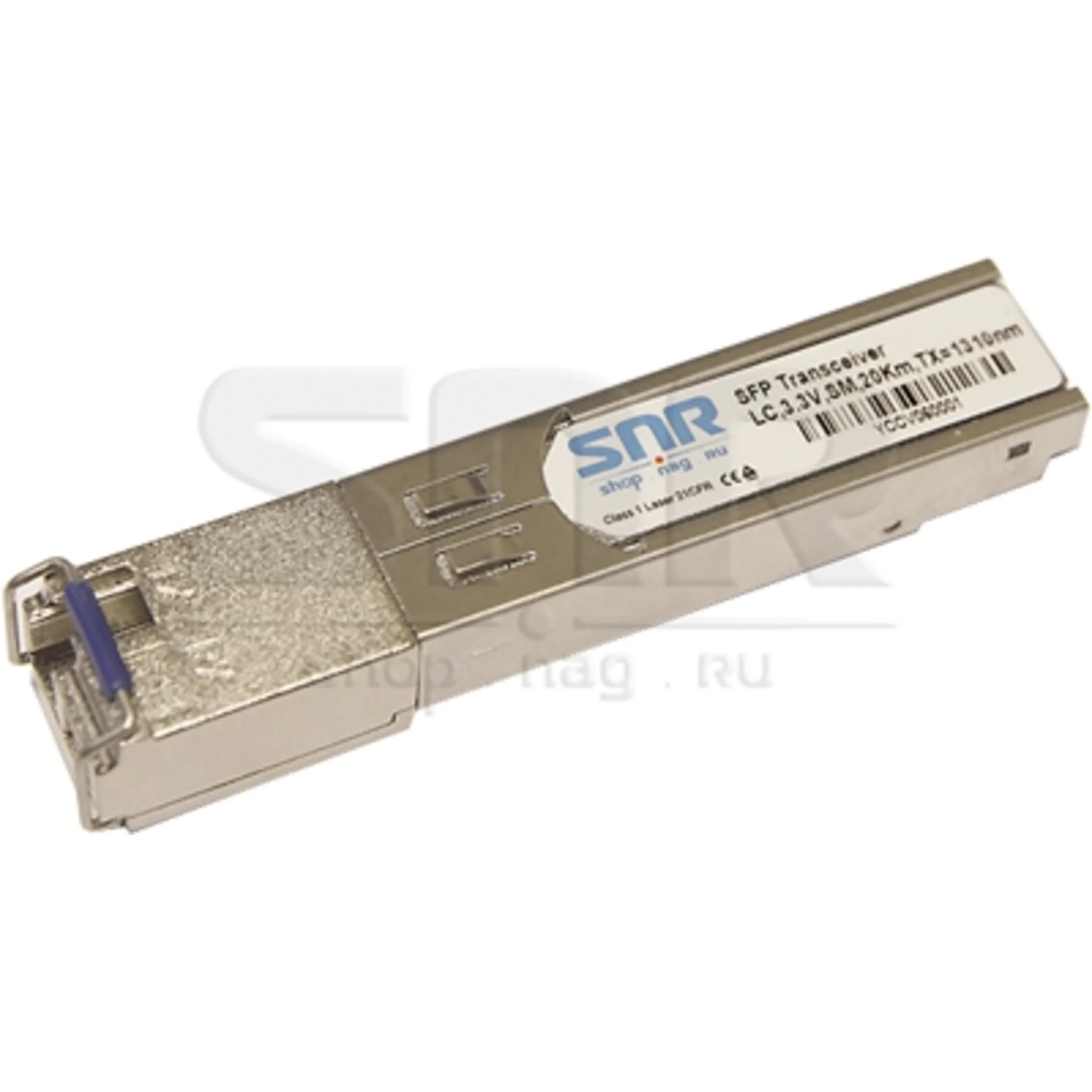 Одноволоконный модуль, SFP SGMII WDM, разъем LC simplex, рабочая длина волны Tx/Rx: 1310/1550нм, дальность до 10км