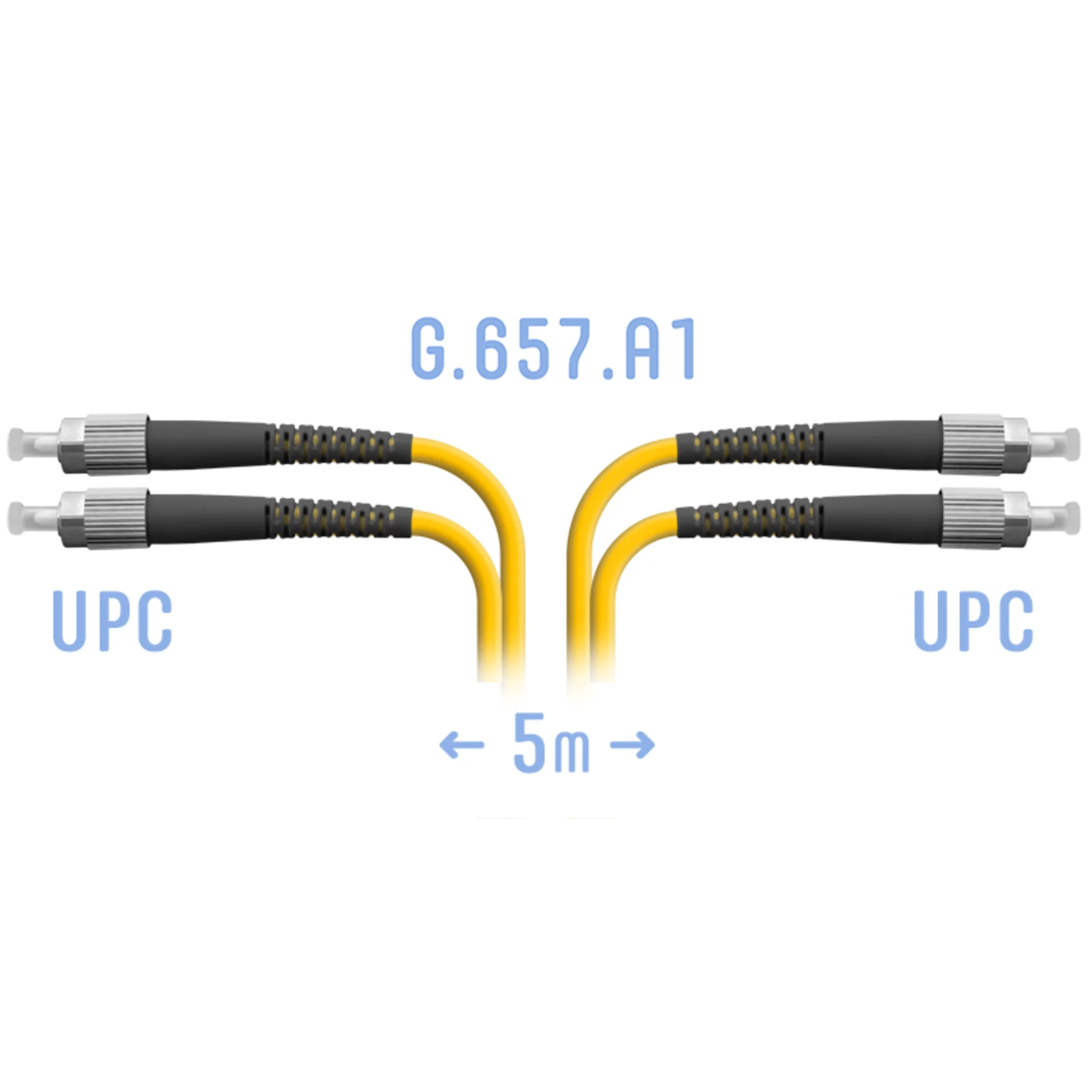 Патчкорд оптический FC/UPC SM G.657.A1 Duplex 5 метров