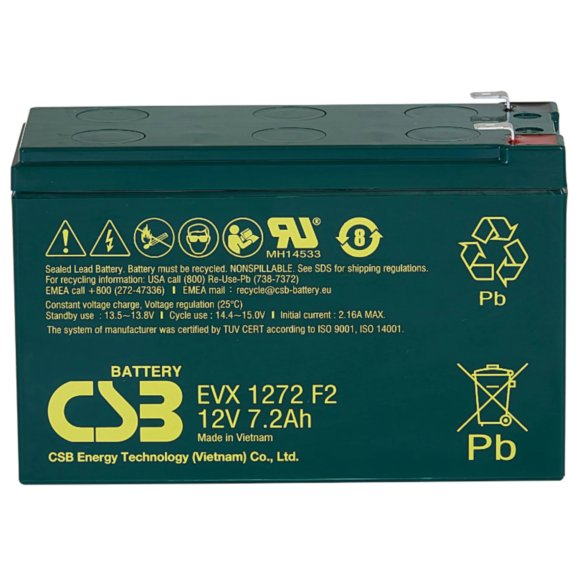 CSB Батарея EVX1272 F2 (12V 7,2Ah)