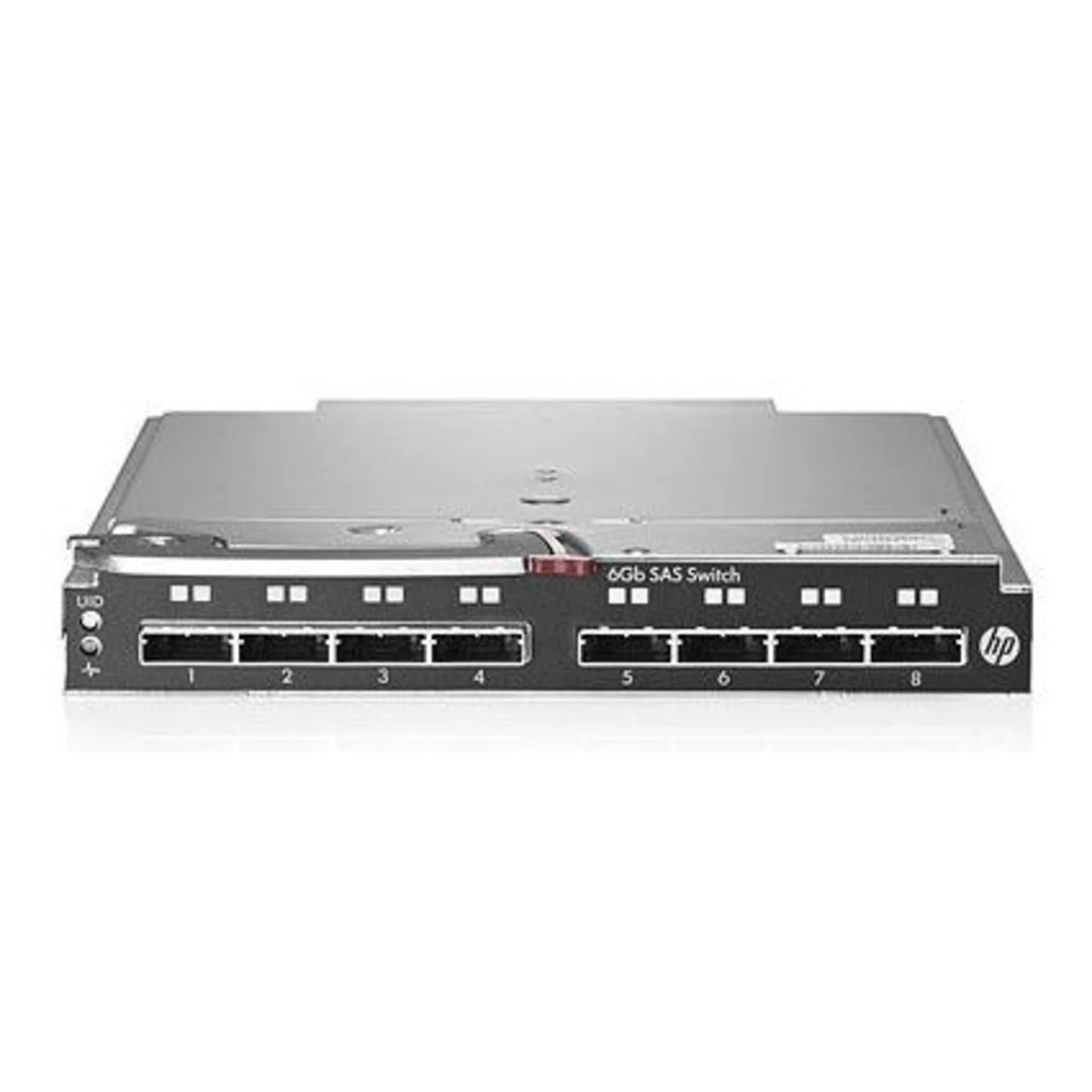 HP StorageWorks 6Gb SAS Blade Switch to communicate with P2000sa (8 external SFF8088 ports) Single switch