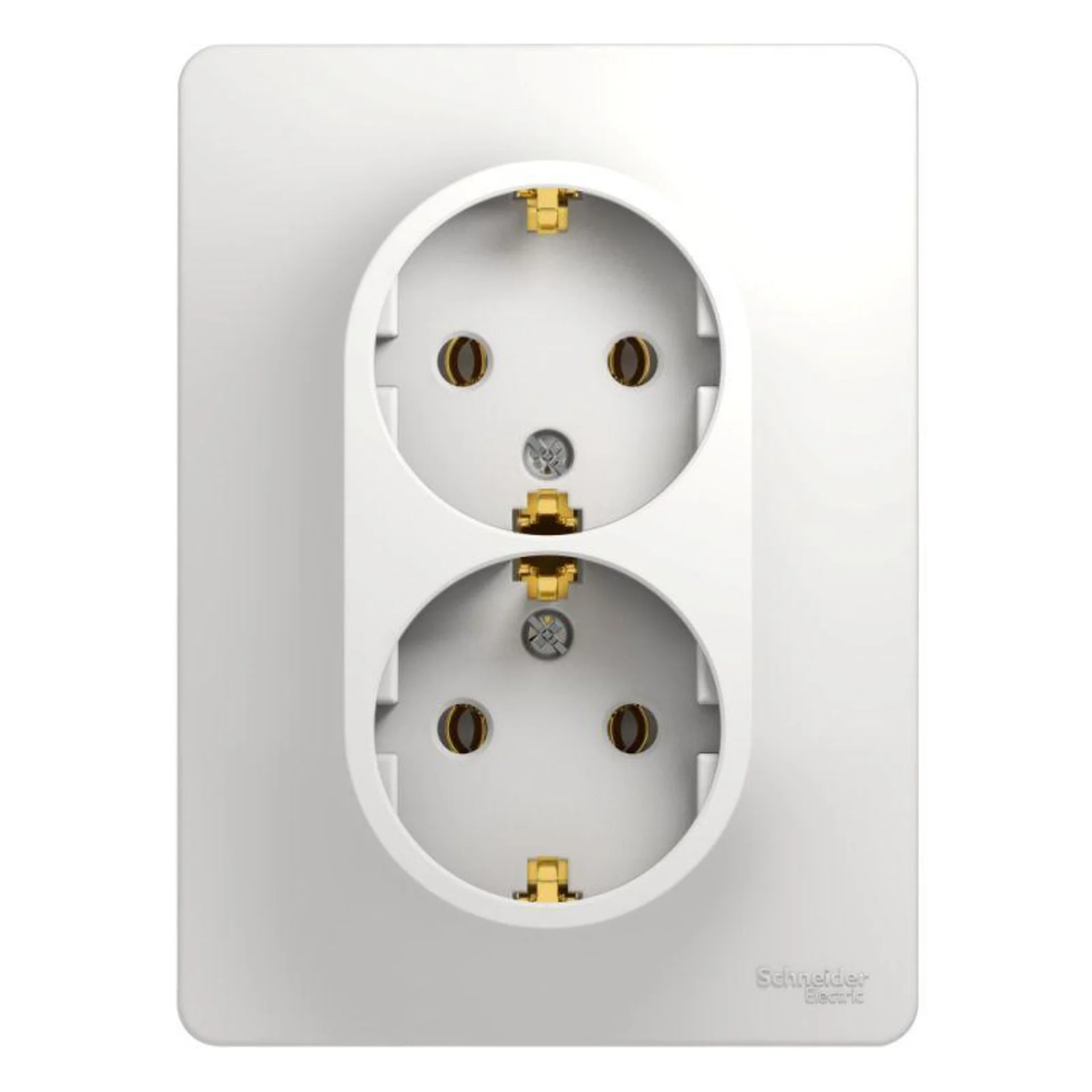 Systeme electric GSL000124 GLOSSA РОЗЕТКА двойная с заземлением, 16А, в сборе, БЕЛЫЙ                           