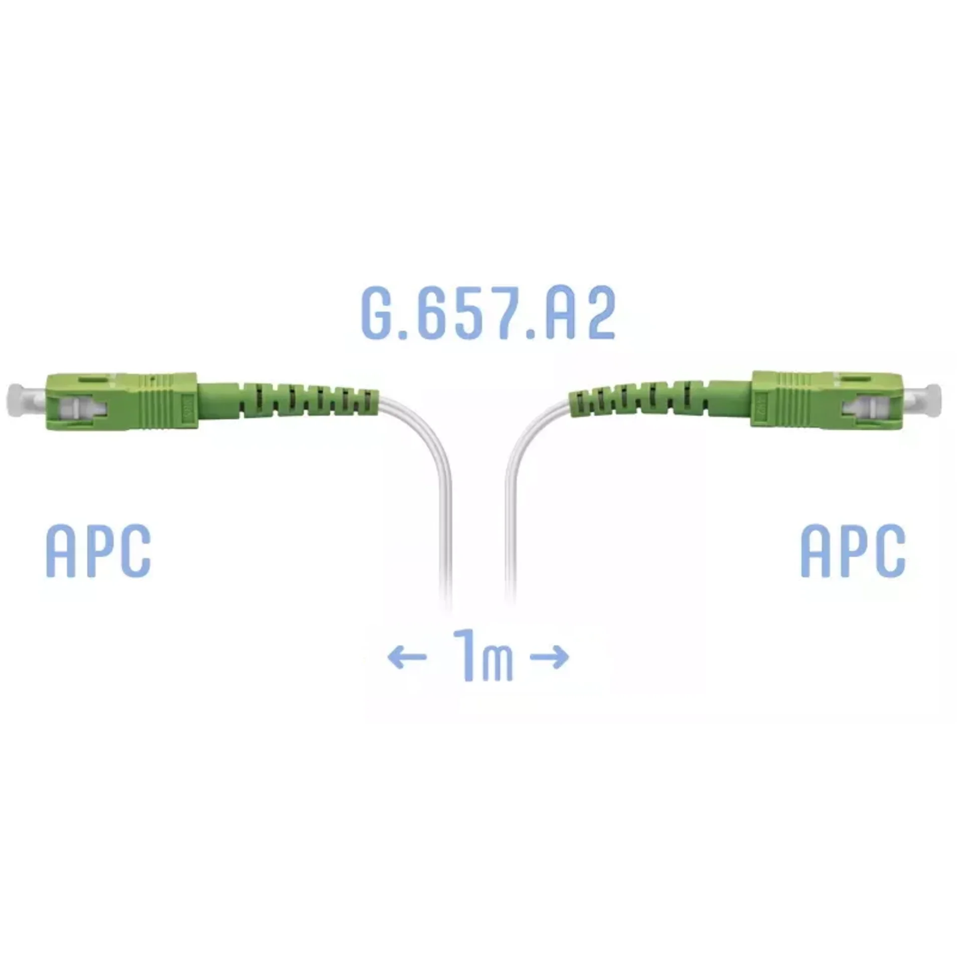 Патчкорд оптический FTTH SC/APC, кабель 604-02-01W, 1 метр