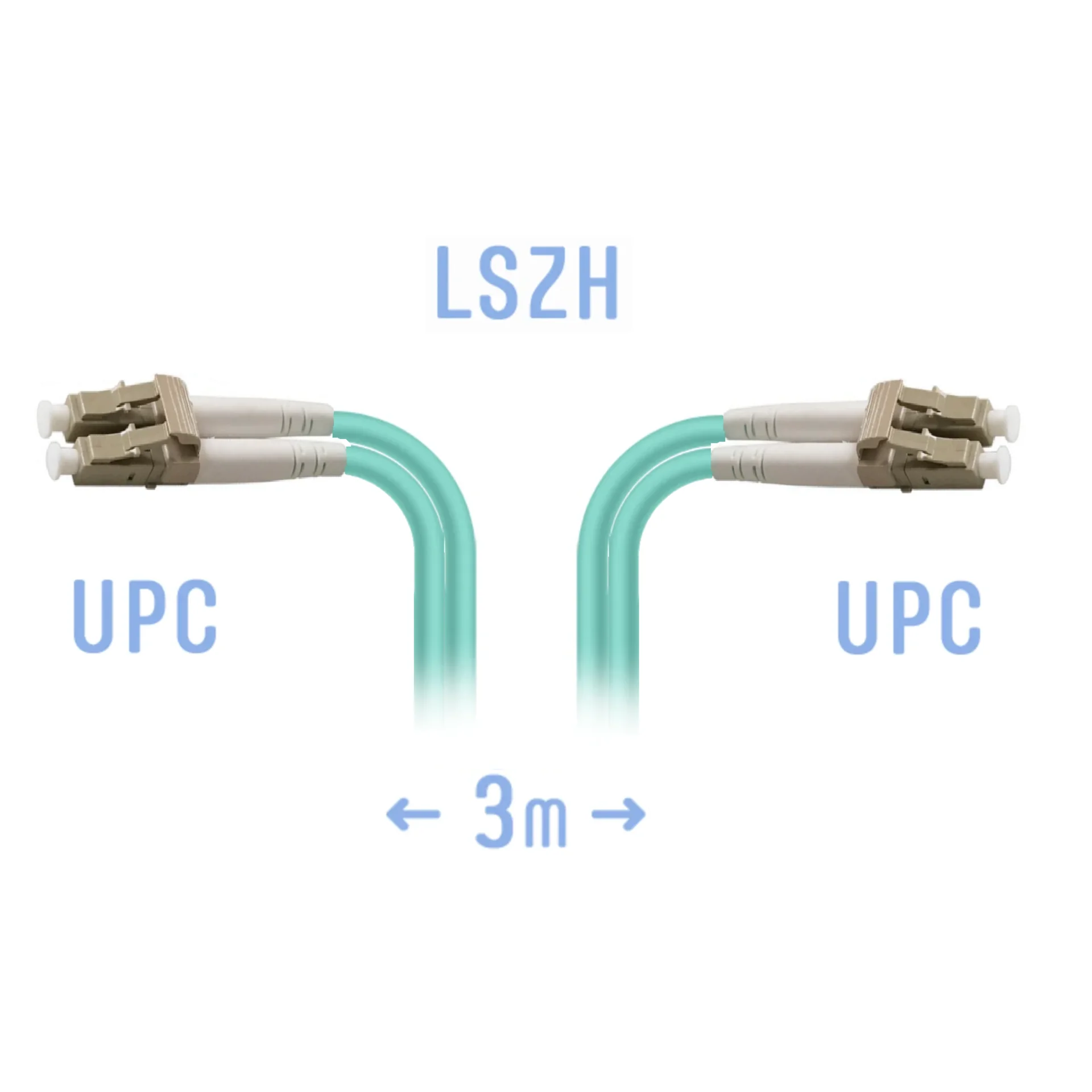 Патчкорд оптический B-Optix LC/UPC MM Duplex 3 метра