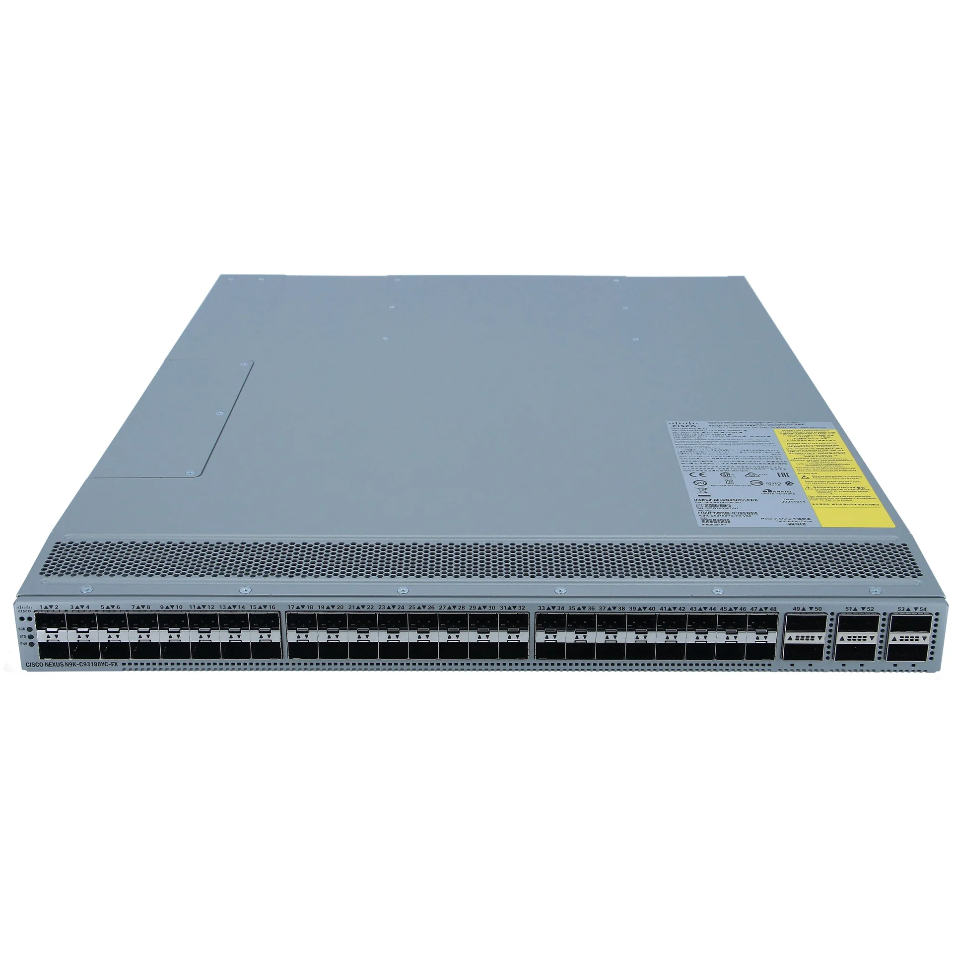 Коммутатор Cisco Nexus N9K-C93180YC-FX, направление охлаждения Port-side Intake