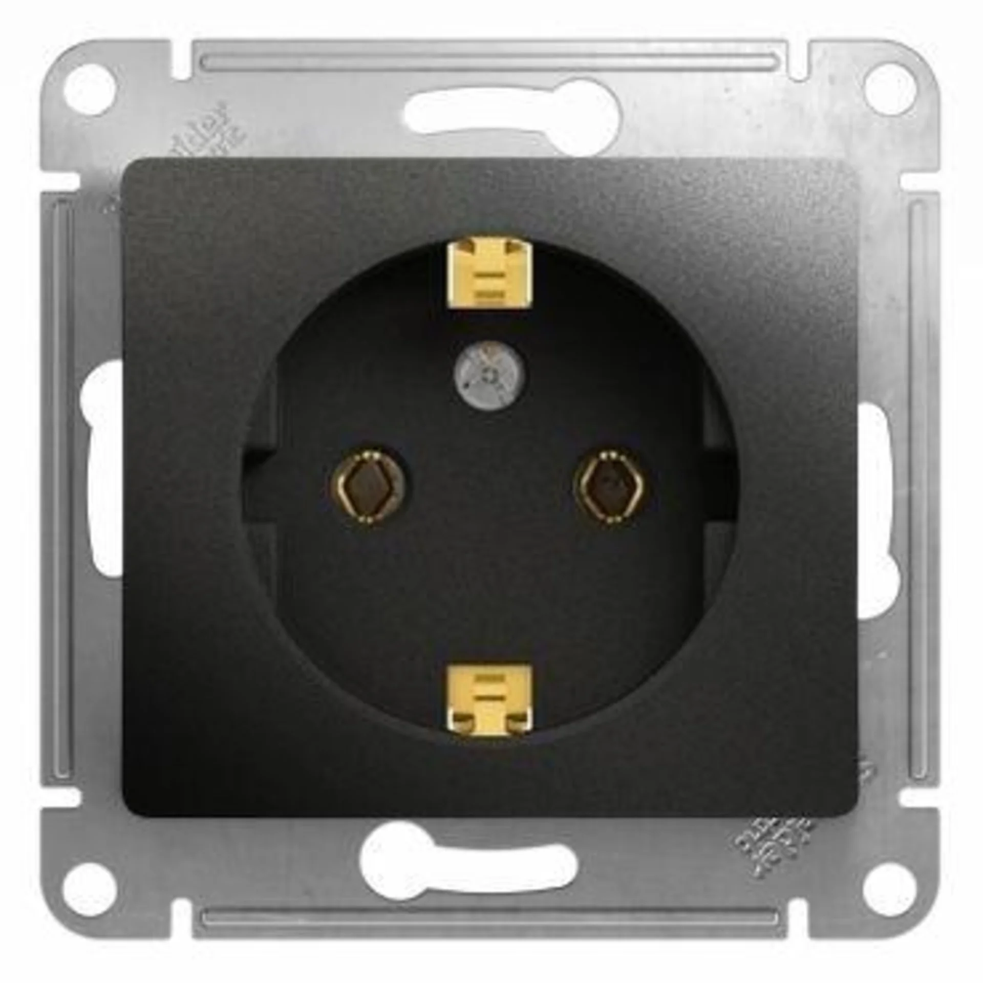 Розетка 1-м СП 1мод. Glossa 16А IP20 с заземл. механизм антрацит Systeme Electric GSL000743