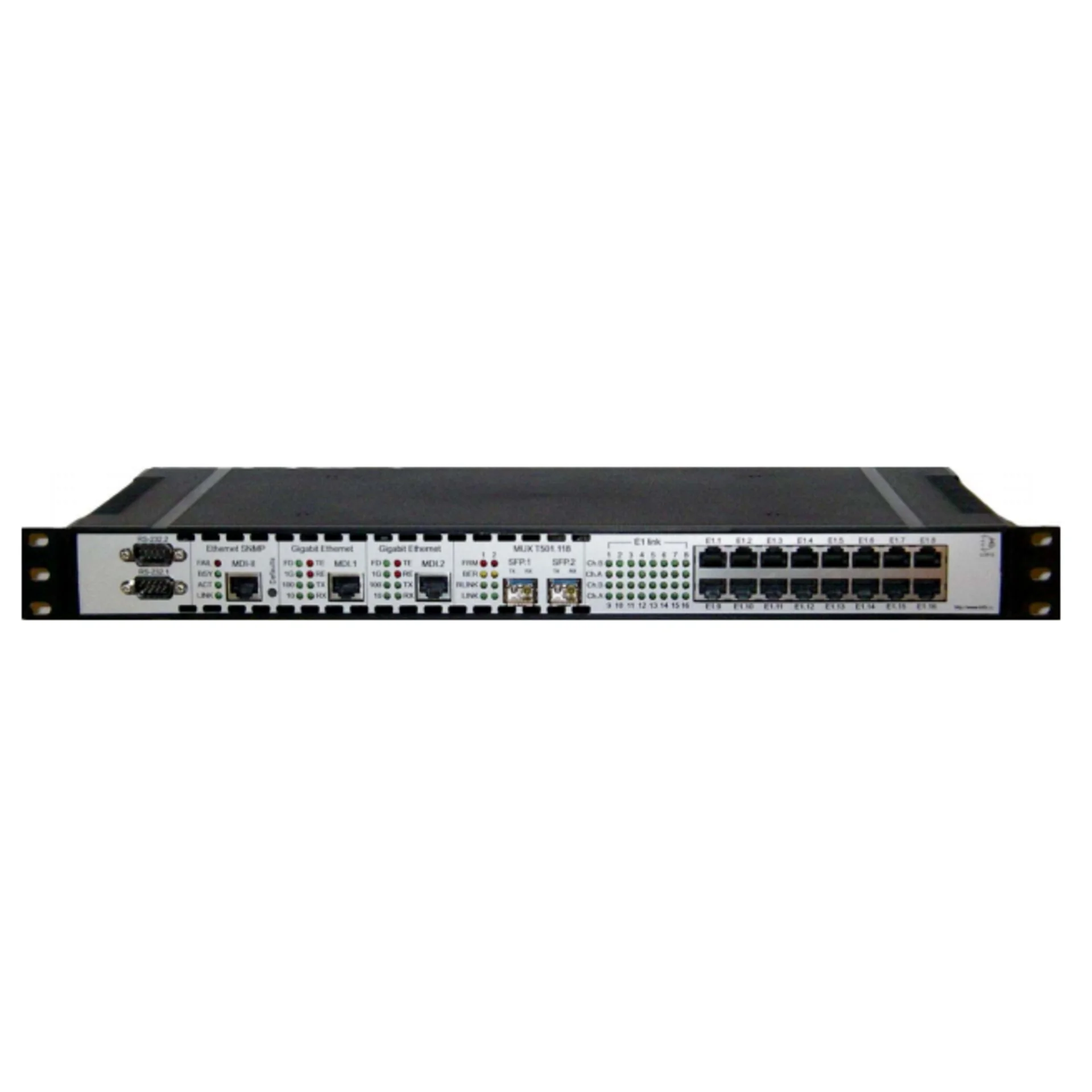 Оптический мультиплексор 32x E1 + 2x Gigabit Ethernet 1000BASE-T без SFP трансиверов