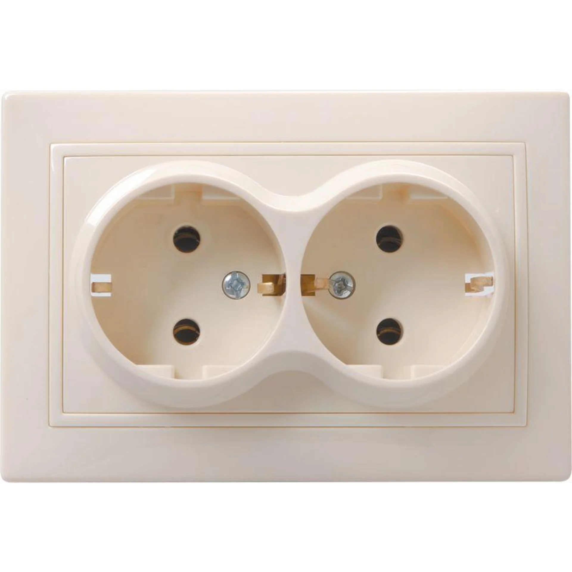 Розетка IEK ERK24-K33-16-DM 2-м СП Кварта РС12-3-ККм 16А IP20 с заземл.  без  защ.  шторок кремовая