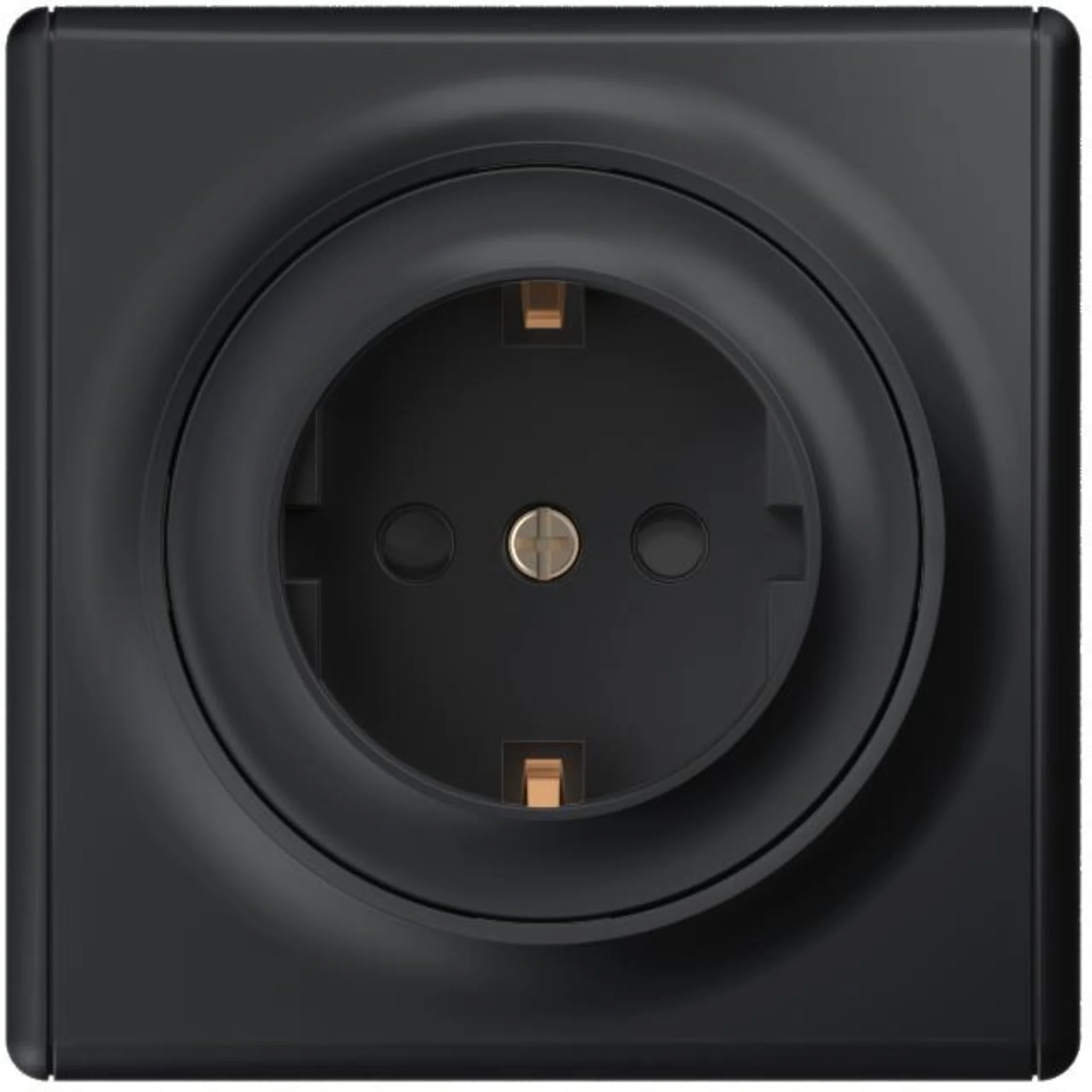 Розетка OneKeyElectro 2172810, 1-мест., 16А, IP20, с заземлением, защитные шторки, черный