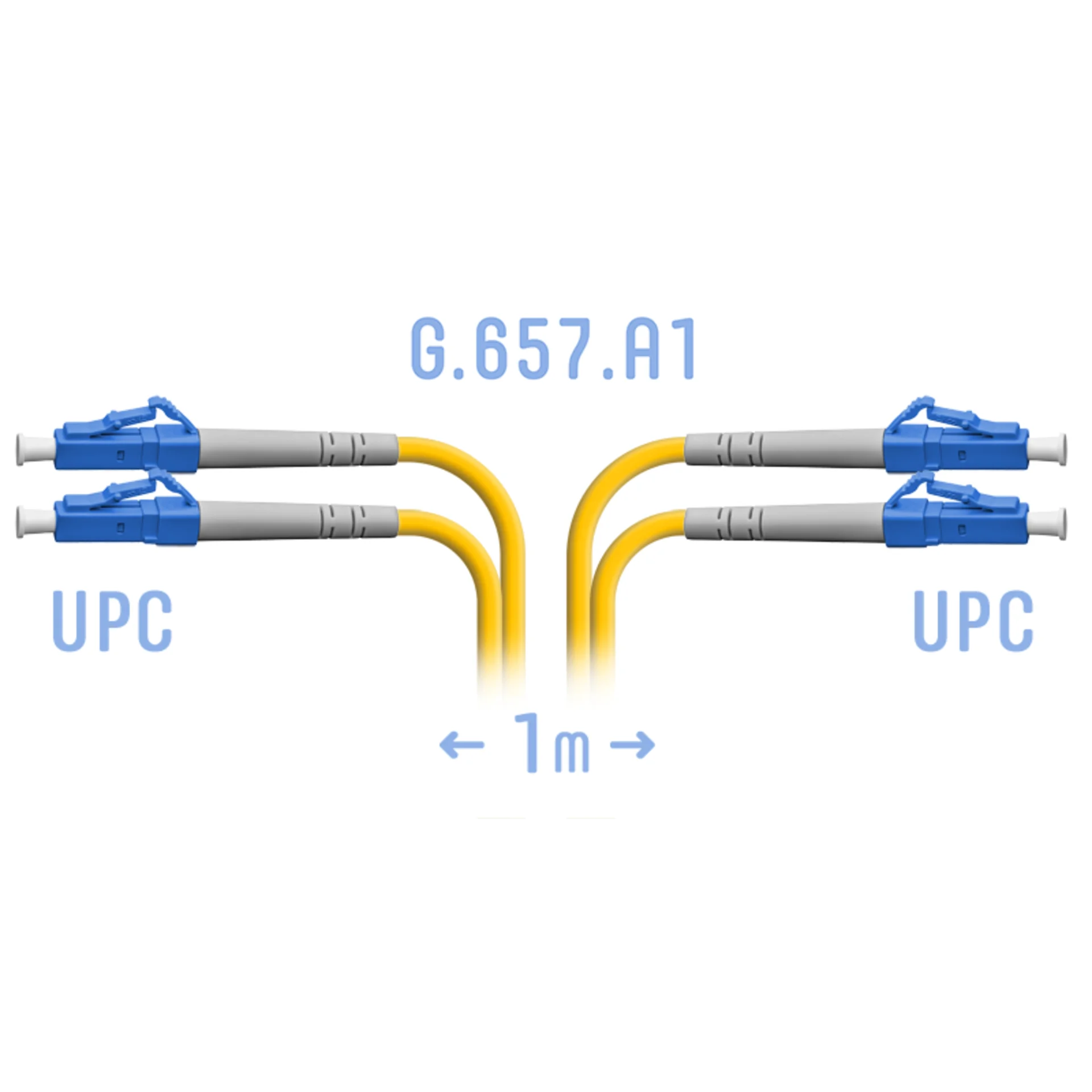 Шнур/ Патчкорд оптический LC/UPC SM G.657.A1 Duplex 1 метр