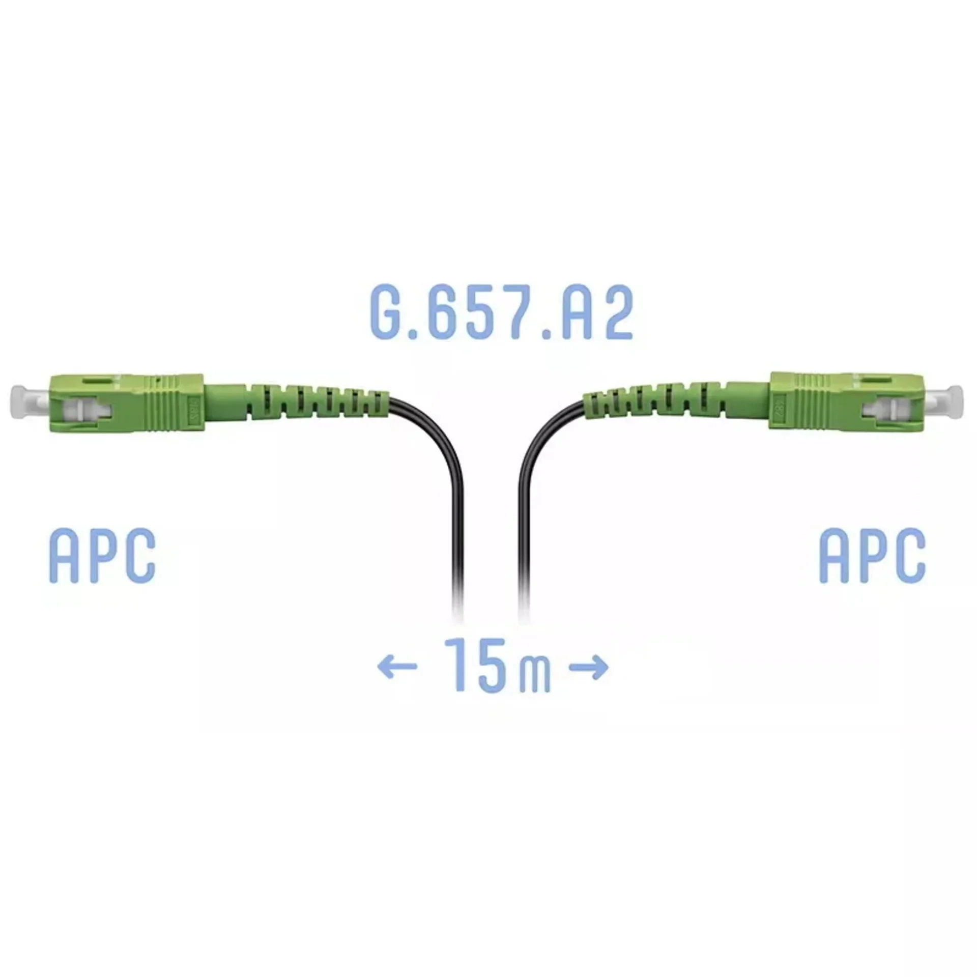 Патчкорд оптический FTTH SC/APC, кабель 604-04-01, 15 метров