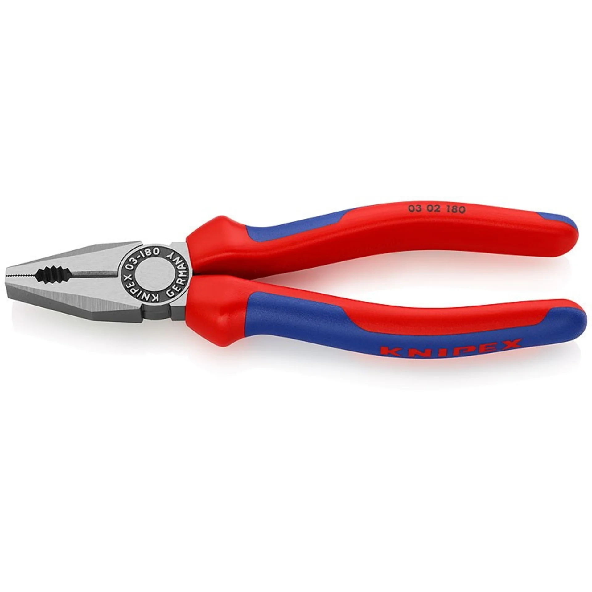 Пассатижи KNIPEX 0302180 180 мм ручки с двухцветными многокомпонентными чехлами