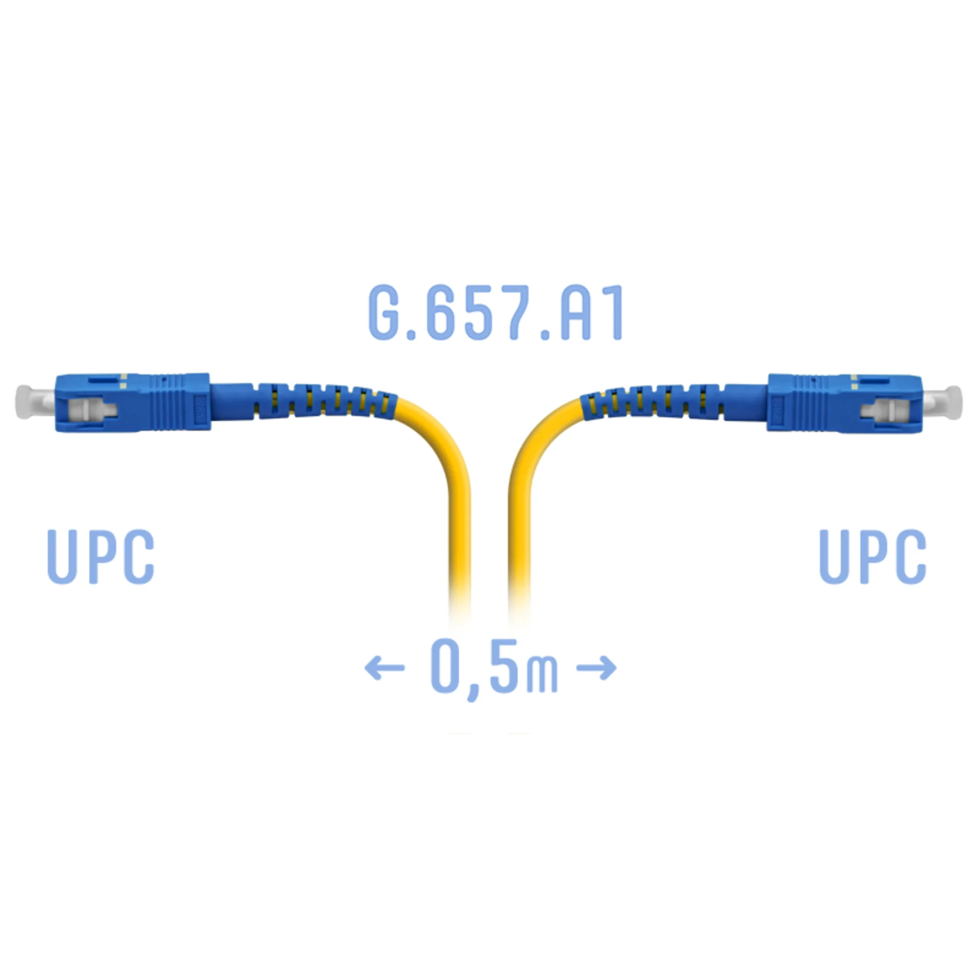 Патч-корд оптический прямой SC/UPC-SC/UPC, SM (G.657.A1), Simplex, 0.5 метра (SNR-PC-SC/UPC-A-0.5m)