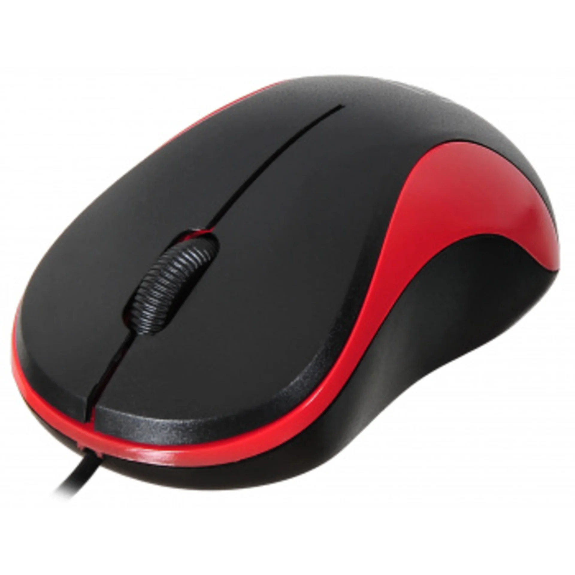 Мышь Оклик 115S черный/красный оптическая (1200dpi) USB для ноутбука (3but)