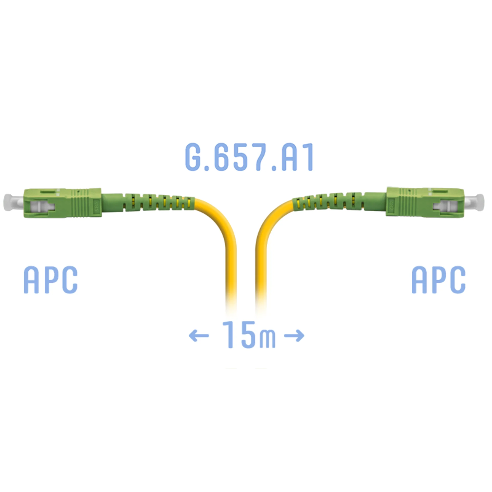 Патч-корд оптический SNR, SC/UPC-SC/APC, 15м, желтый (SNR-PC-SC/APC-A-15m)